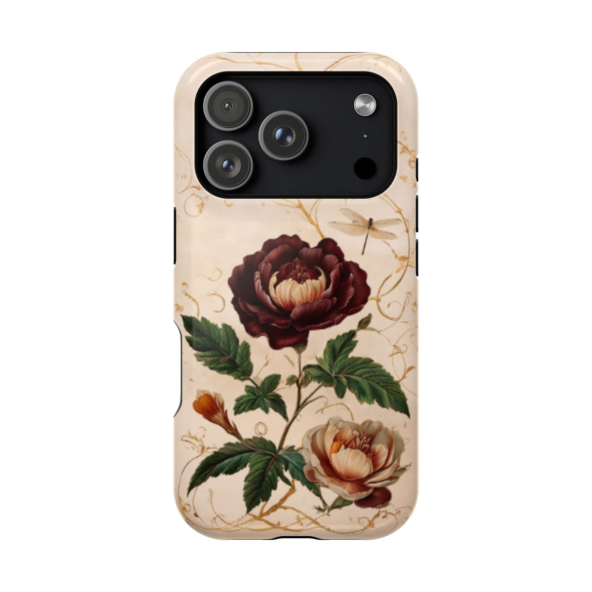 Vintage Burgundy Rose iPhone MagSafe Case