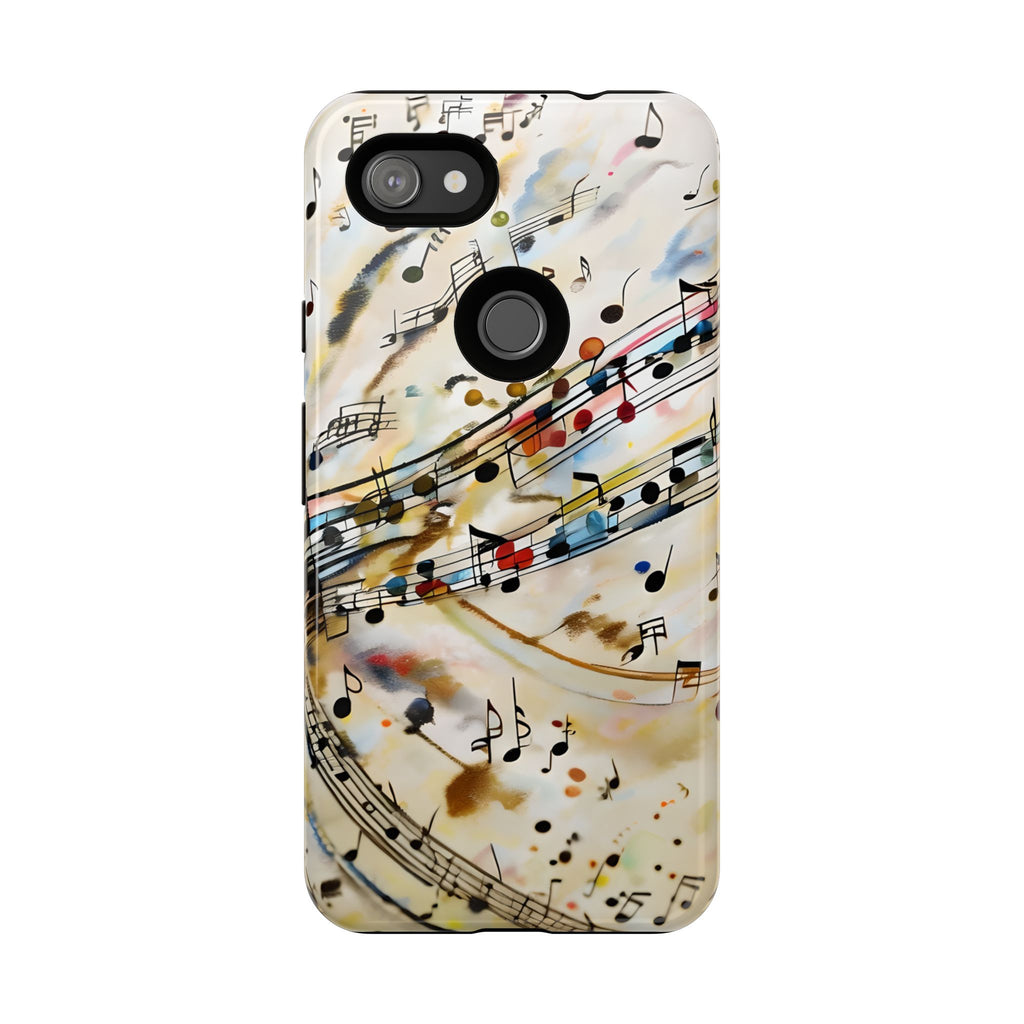 Melodic Flow Abstract Music Notes Tough Case for Google Pixel 3a XL - Shockproof Phone Cover
