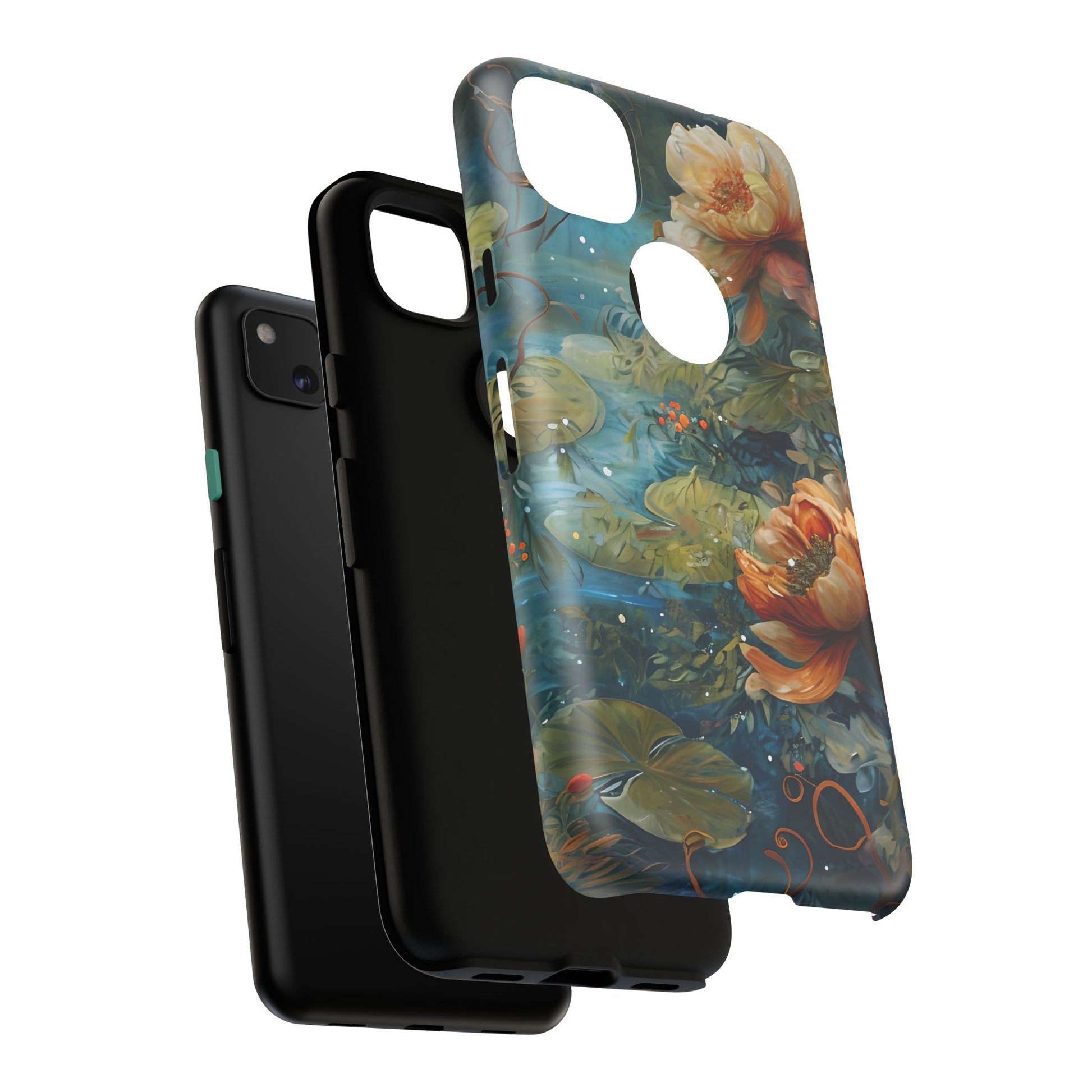 Waterlily Nocturne Tough Case for Google Pixel 4a- Premium Artistic Shockproof Cover, Elegant Protective Phone Case