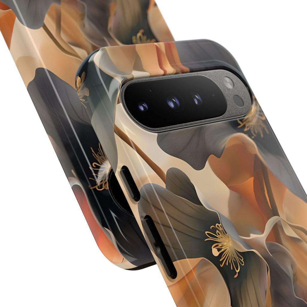 Autumn Ember - Moody Floral Art Google Pixel 9 Pro XL Tough Phone Case - Warm Earthy Botanical Design