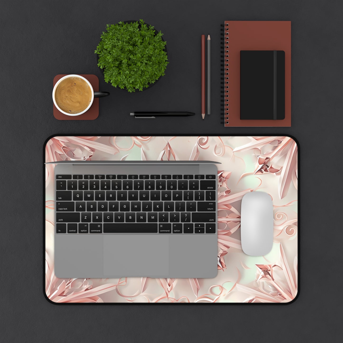Blush Frost Designer Desk Mat - Premium Office Desk Pad, 3 Sizes Available, Artistic Workspace Protection