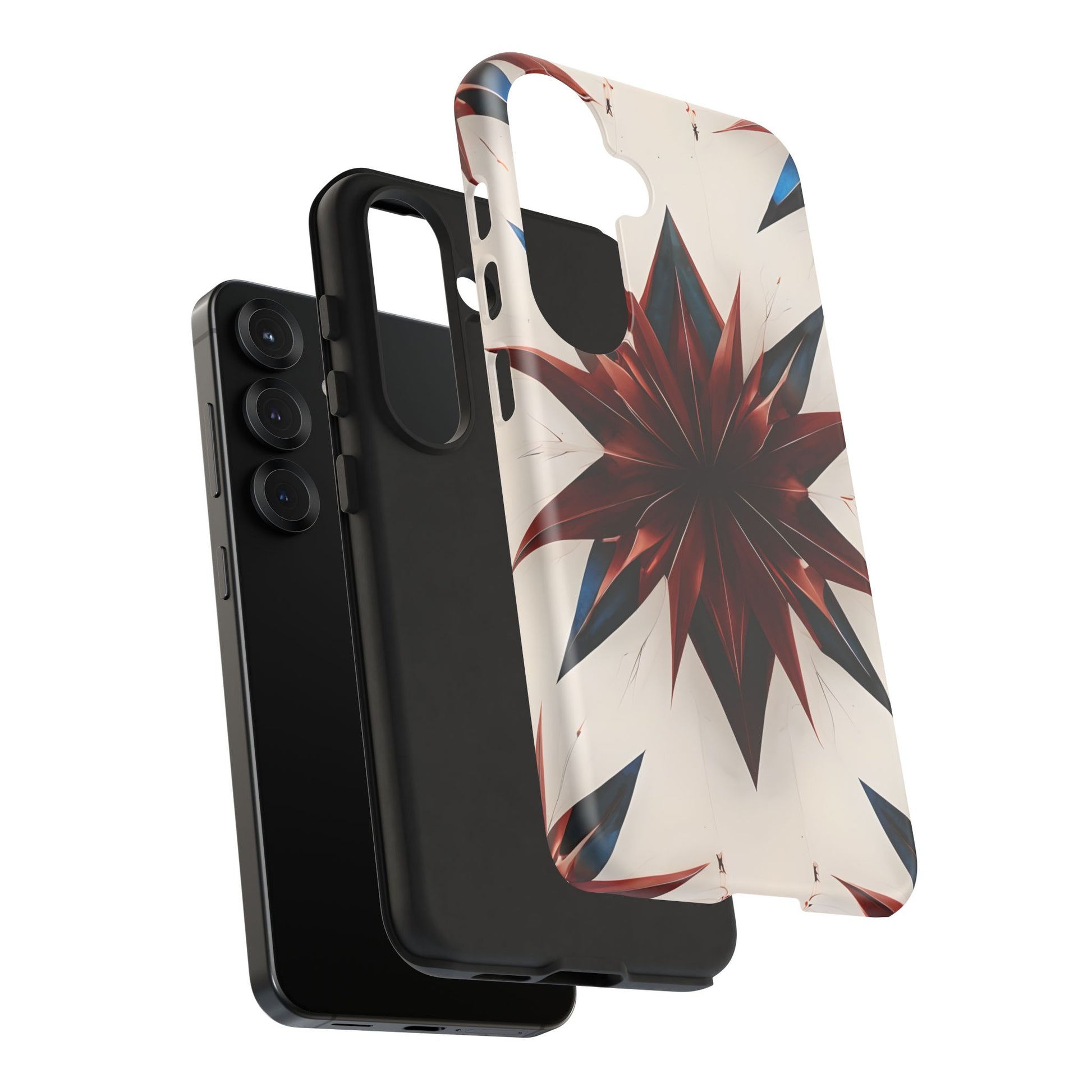 Garnet Starburst - Kaleidoscope Collection Gemstone Floral - Samsung Galaxy S25 Tough Phone Case - Floral Burst Design