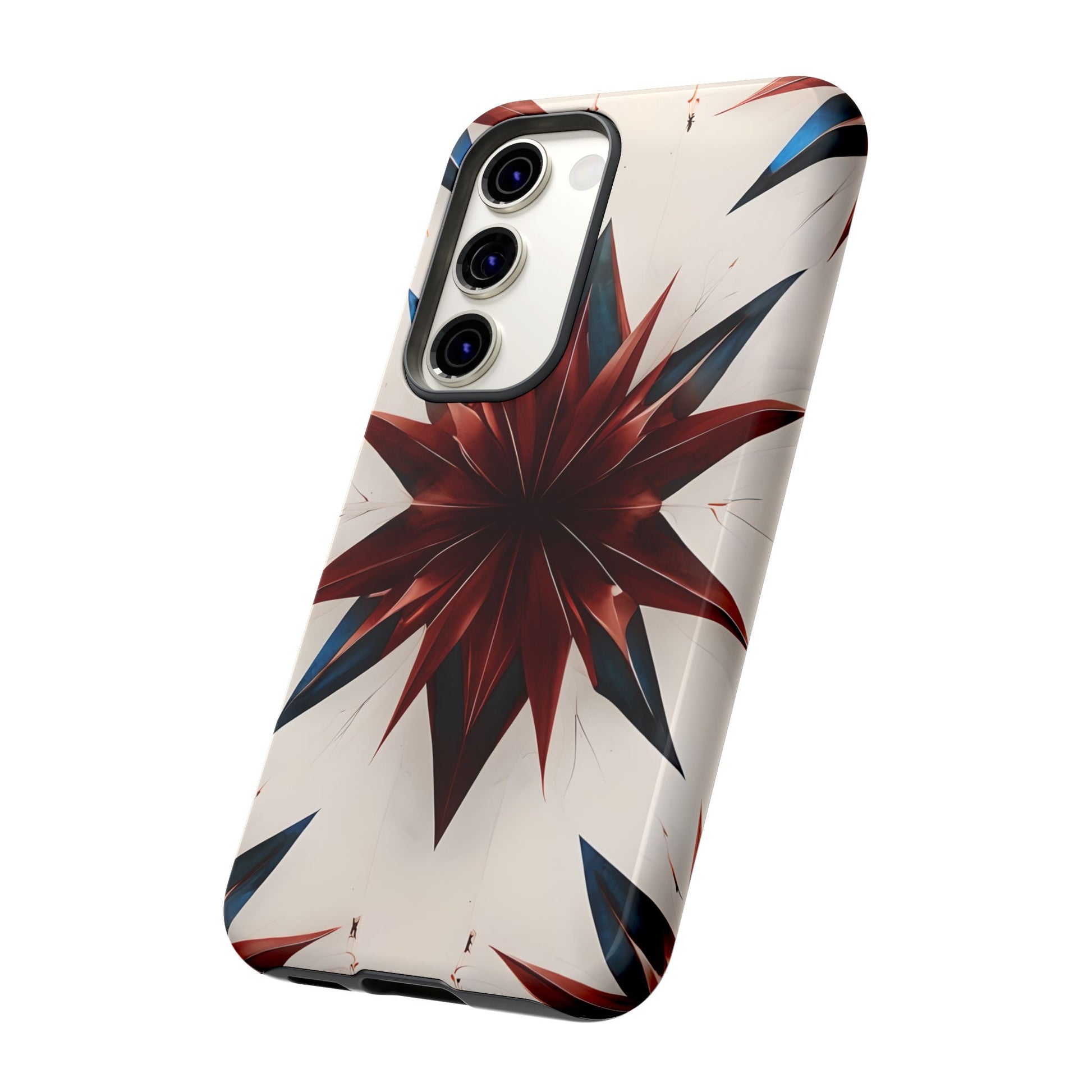 Garnet Starburst - Kaleidoscope Collection Gemstone Floral - Samsung Galaxy S23 Tough Phone Case - Floral Burst Design