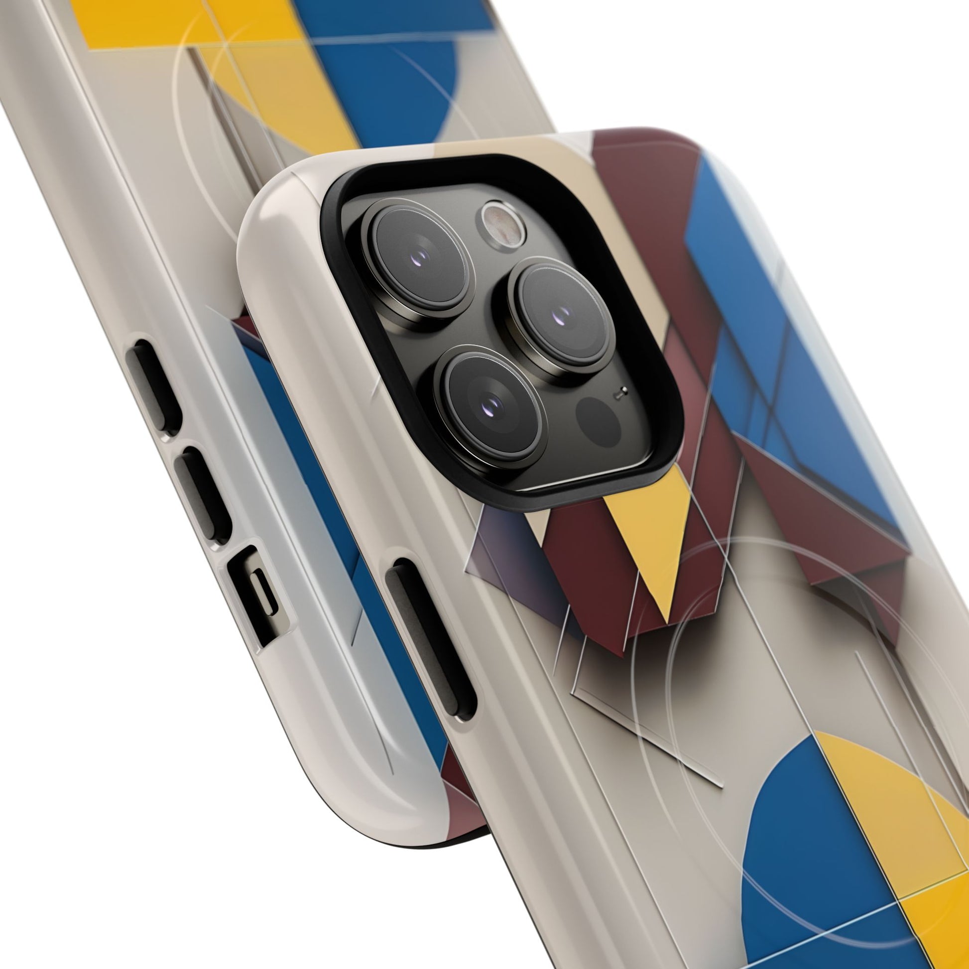 Chromatic Construct iPhone 14 Pro Max MagSafe Phone Case -Modern Geometrical Design, Primary Colors