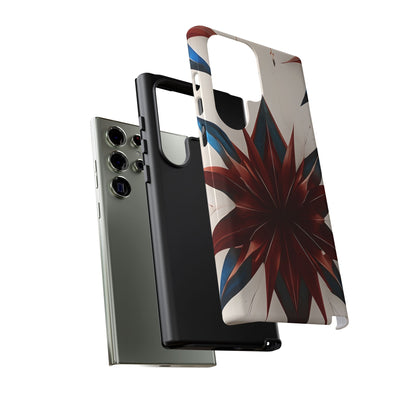 Garnet Starburst red, white and blue starburst Samsung Galaxy tough phone case dual layer protection