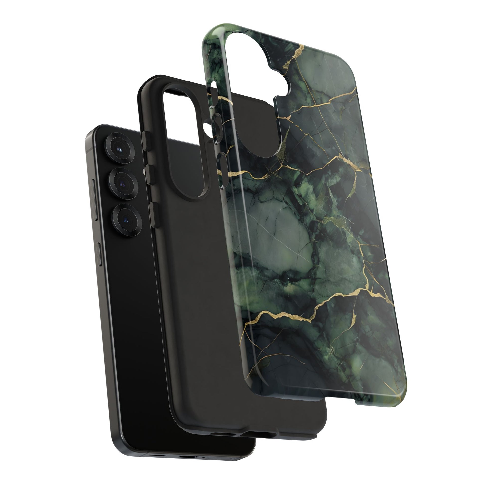Verdant Vein Tough Case for Samsung Galaxy S25 - Luxury Gold Vein, Nature-Inspired Protective Cover