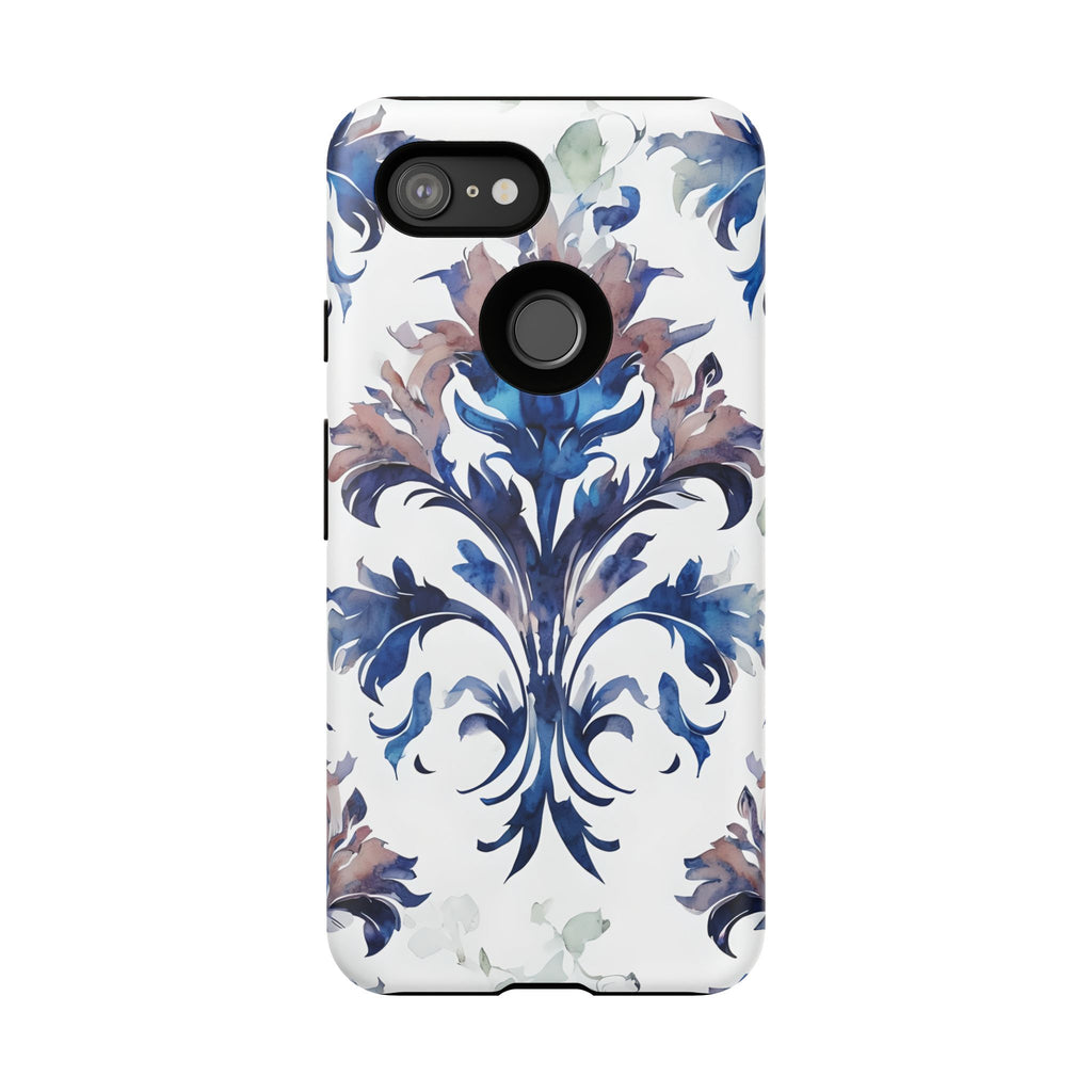 Delft Reverie - Elegant Blue & White Google Pixel 3 Tough Phone Case - Dutch Delftware-Inspired Floral Design
