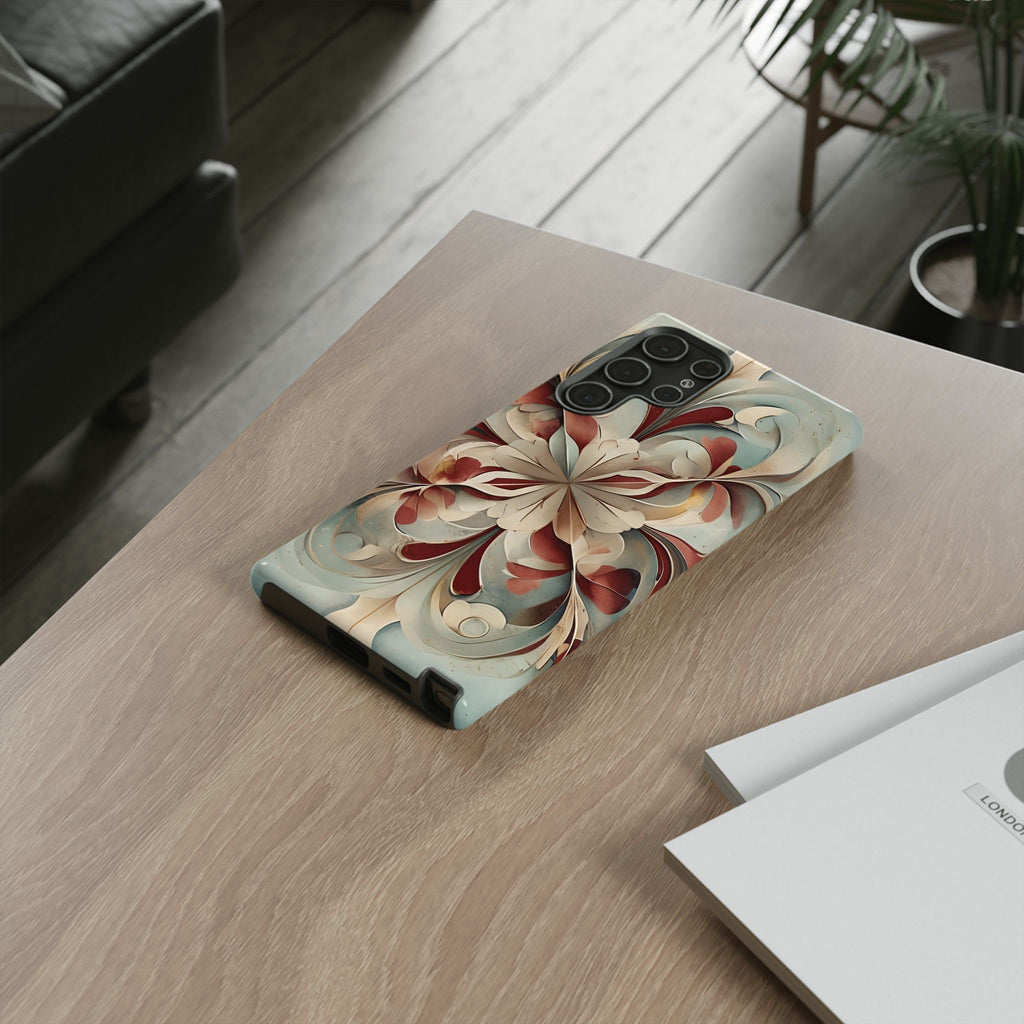 Vintage Baroque Blossom - Ornate Floral Art Samsung Galaxy S22 Ultra Tough Phone Case - Elegant Baroque-Inspired Design