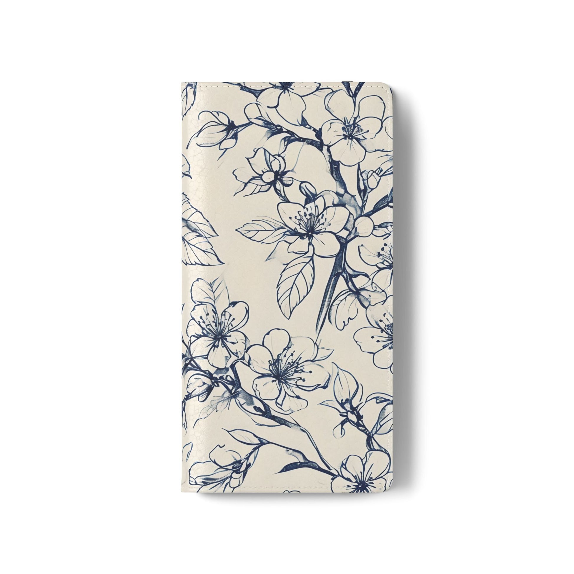 Blossom Sketch - Minimalist Floral Flip Phone Case for Samsung Galaxy S21 Ultra