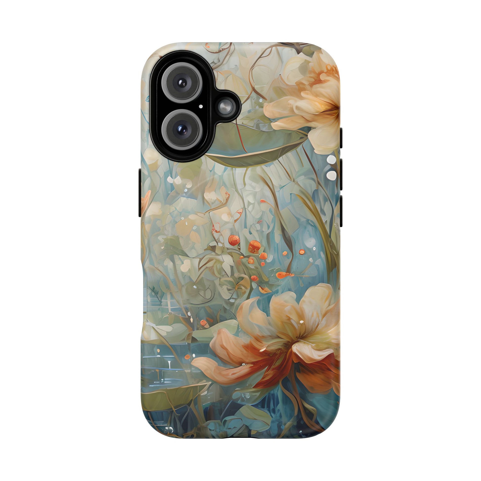 Waterlily Dreamscape - Artistic Floral iPhone 16 MagSafe Phone Case -Waterlily & Lotus Design
