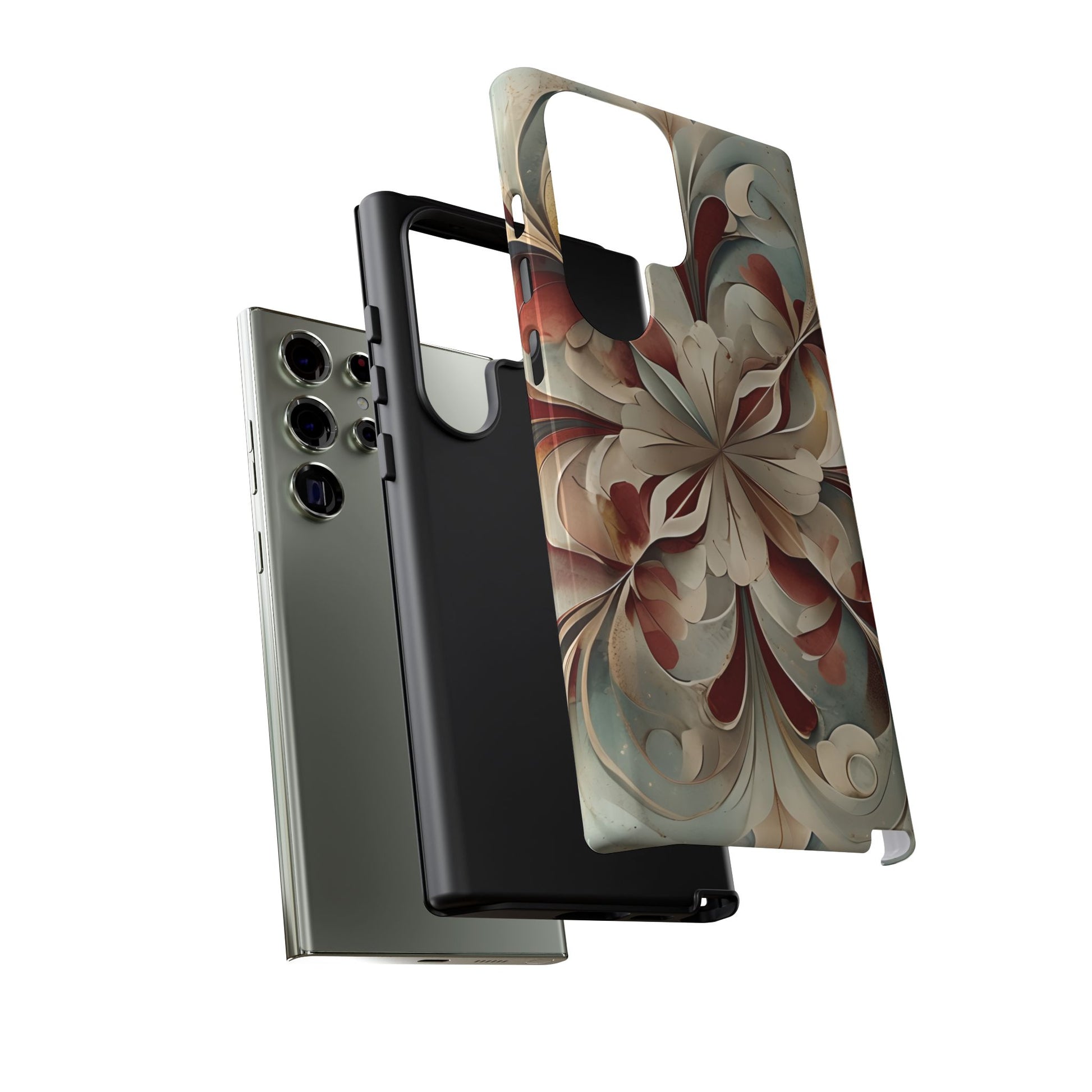 Vintage Baroque Blossom ornate floral Samsung Galaxy tough phone case dual layer protection
