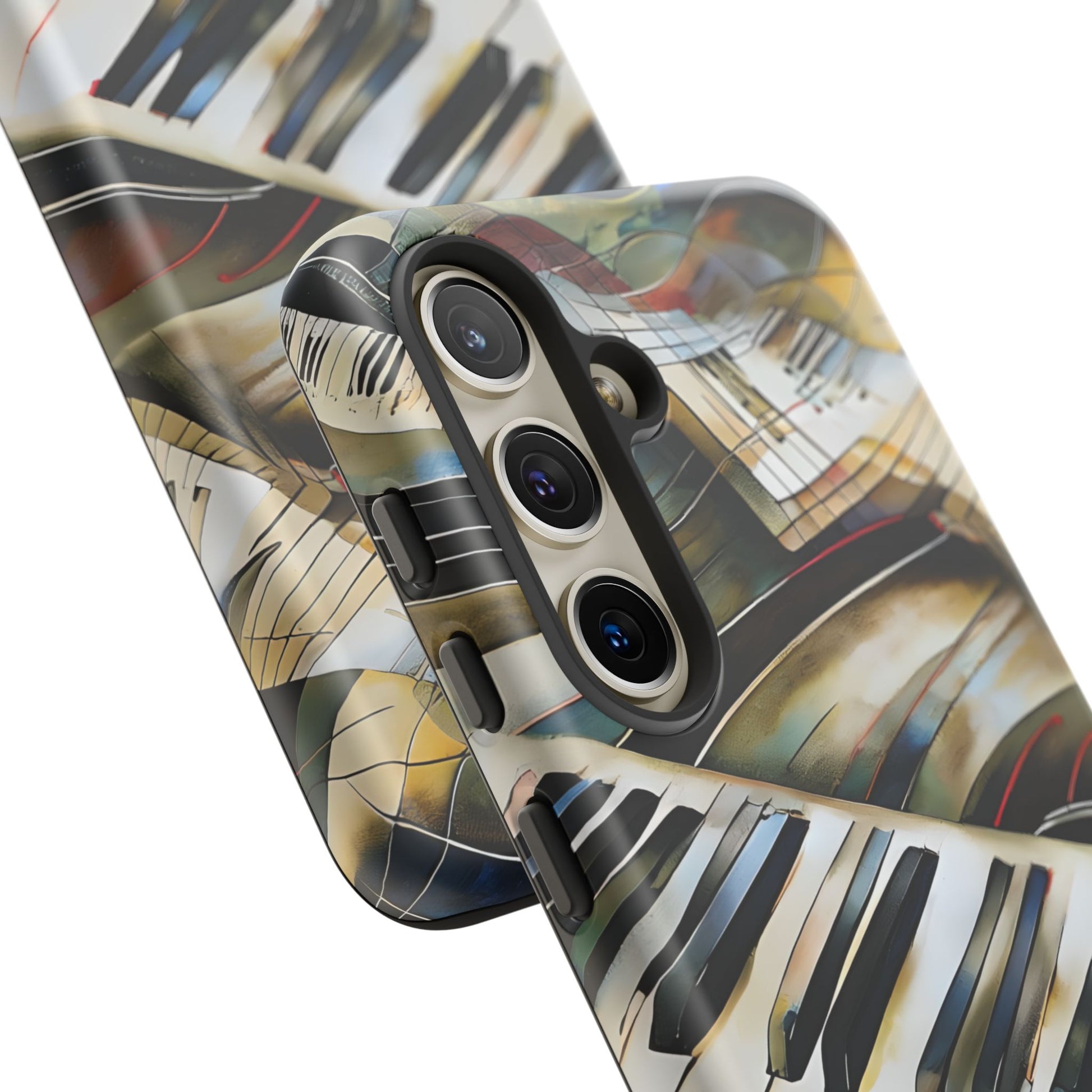 Ivory Cascade Abstract Keyboard Music Tough Case for Samsung Galaxy S24- Shockproof Phone Cover