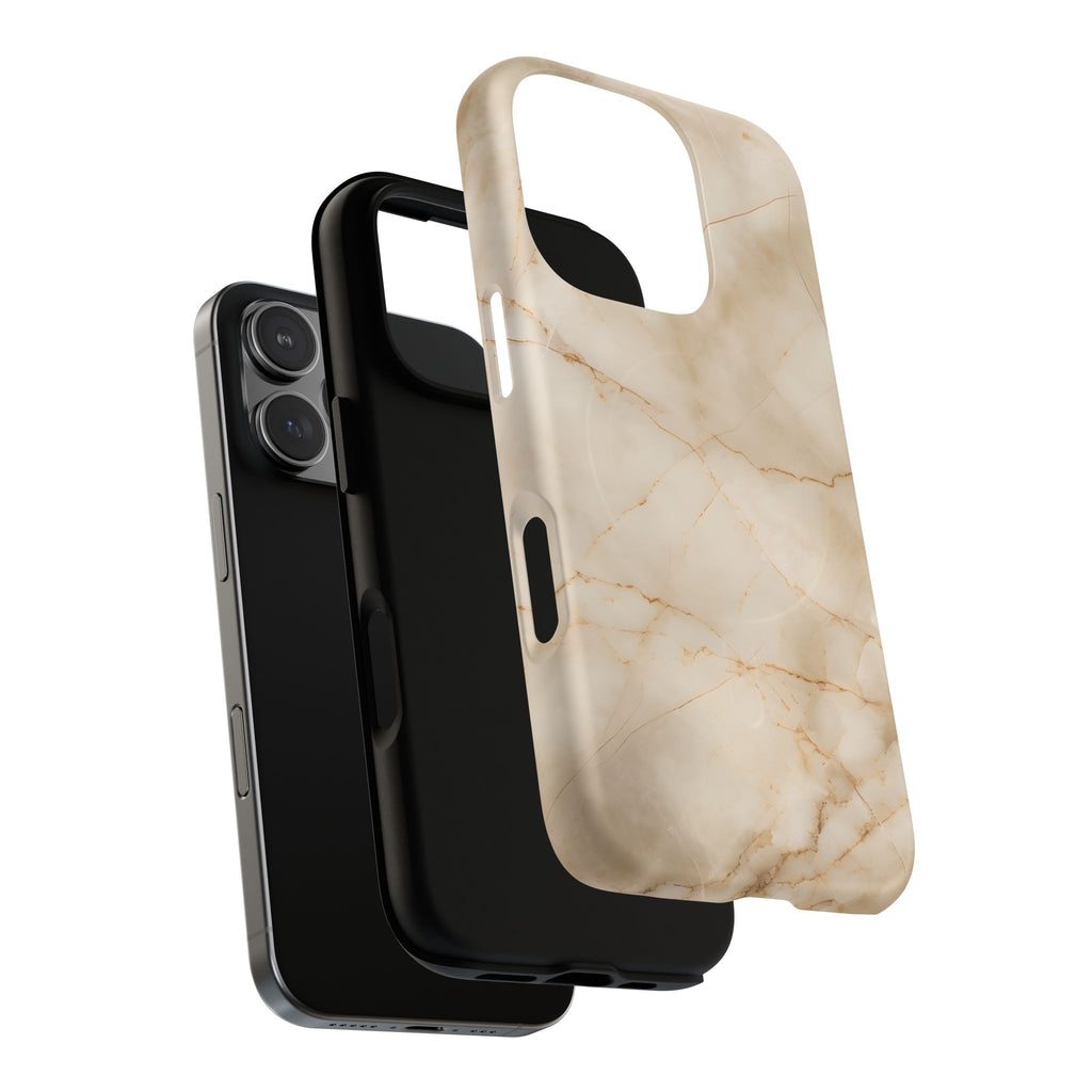 Parchment Mist - iPhone 16 Pro MagSafe Phone Case - Neutral Beige Marble Design