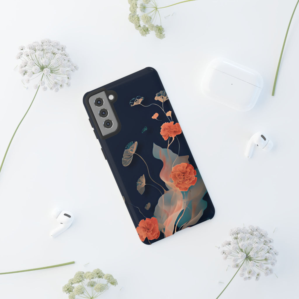 Lotus Reverie - Elegant Artistic Floral Samsung Galaxy S21 Plus Tough Phone Case - Painterly Lotus Blossom Design