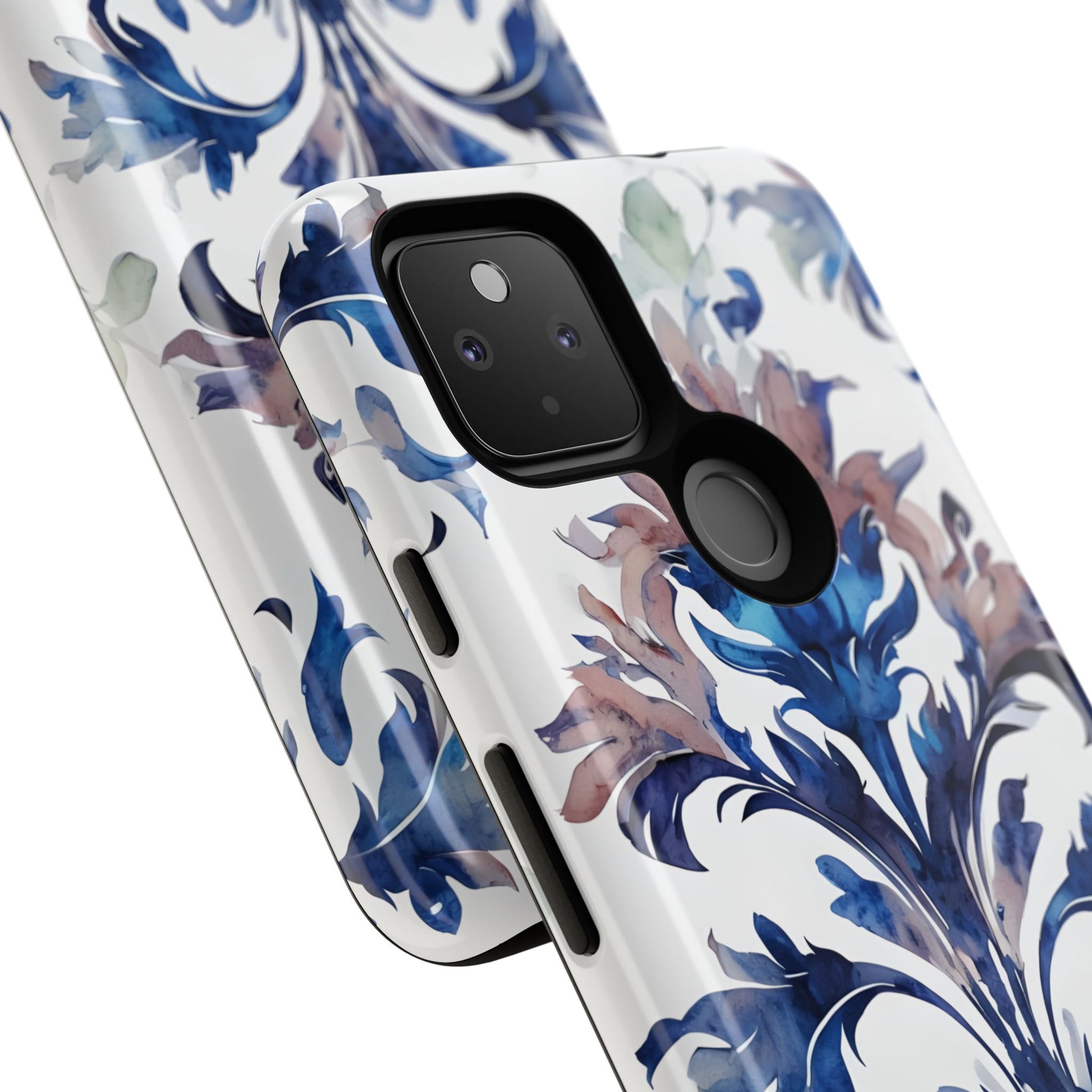 Delft Reverie - Elegant Blue & White Google Pixel 4a 5G Tough Phone Case - Dutch Delftware-Inspired Floral Design