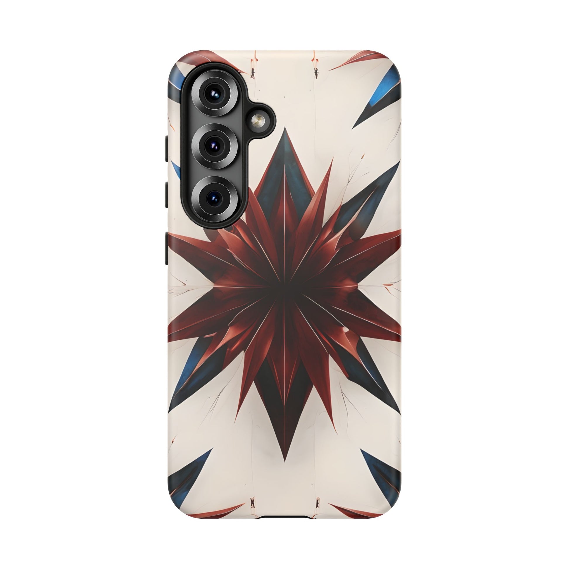 Garnet Starburst - Kaleidoscope Collection Gemstone Floral - Samsung Galaxy S25 Tough Phone Case - Floral Burst Design