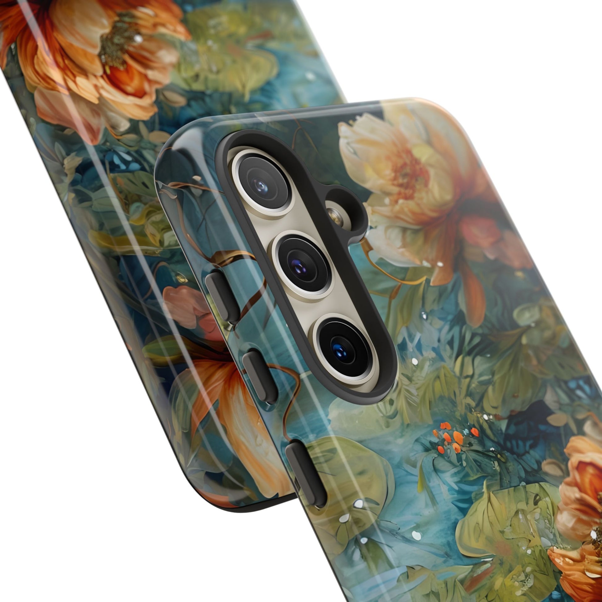 Waterlily Nocturne Samsung Galaxy S24 Case - Artistic Mountain Lake Design, Nature-Inspired Protective Cover, Elegant Gift for Outdoor Lovers
