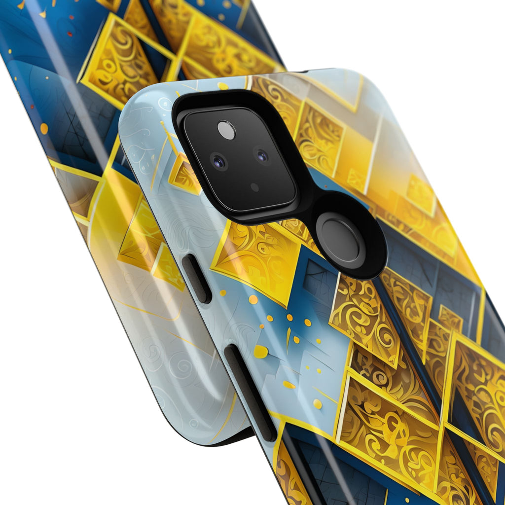 Golden Ascent Luxe Geometric Google Pixel 4a 5G Tough Case - Elegant Abstract Gold Design
