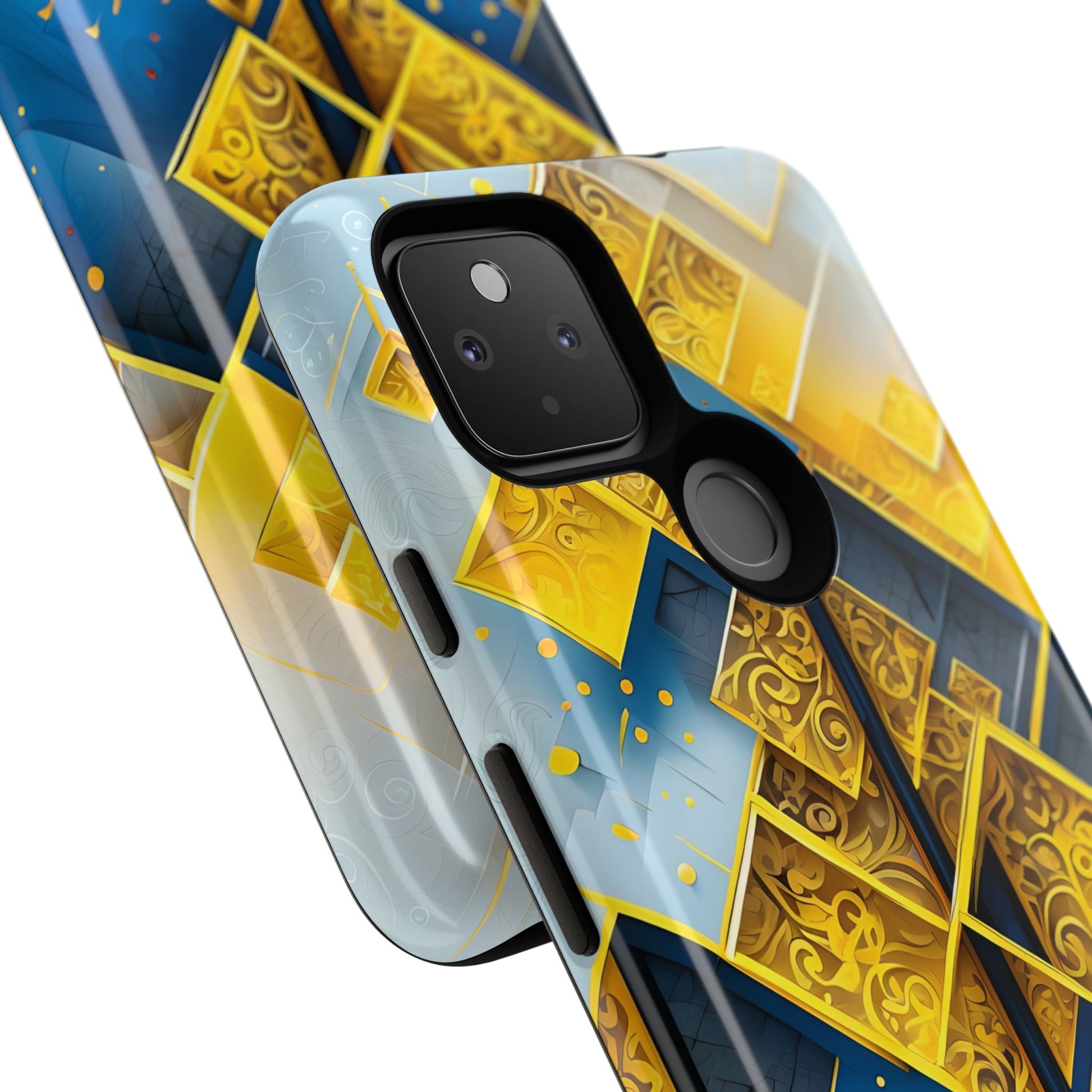 Golden Ascent Luxe Geometric Google Pixel 4a 5G Tough Case - Elegant Abstract Gold Design