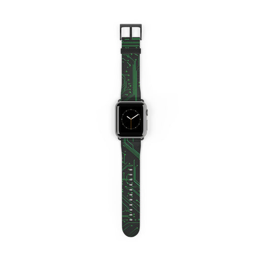 Green Circuit Grid Apple Watch Band Strap - Timeless Design for your Timepiece