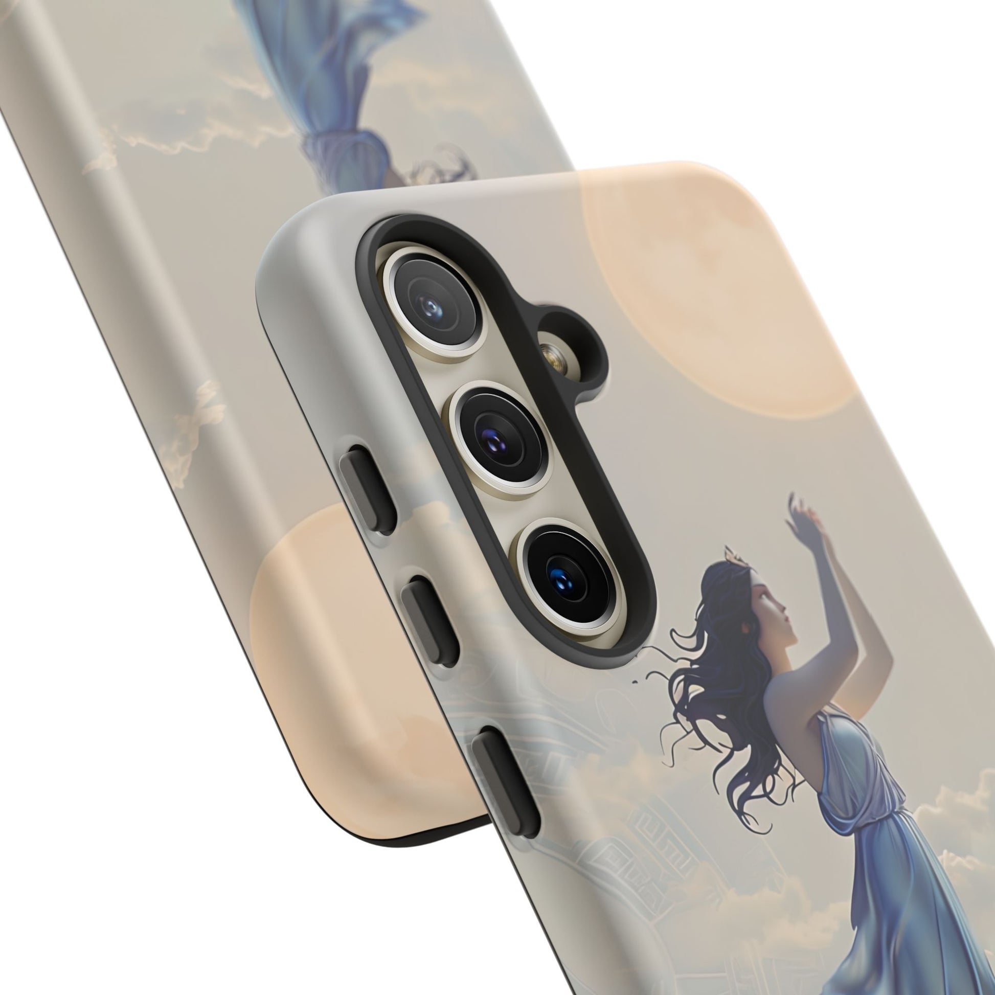 Moonlit Ascend - Ethereal Celestial Art Samsung Galaxy S24 Tough Phone Case - Dreamy Night Sky & Floating Woman Design