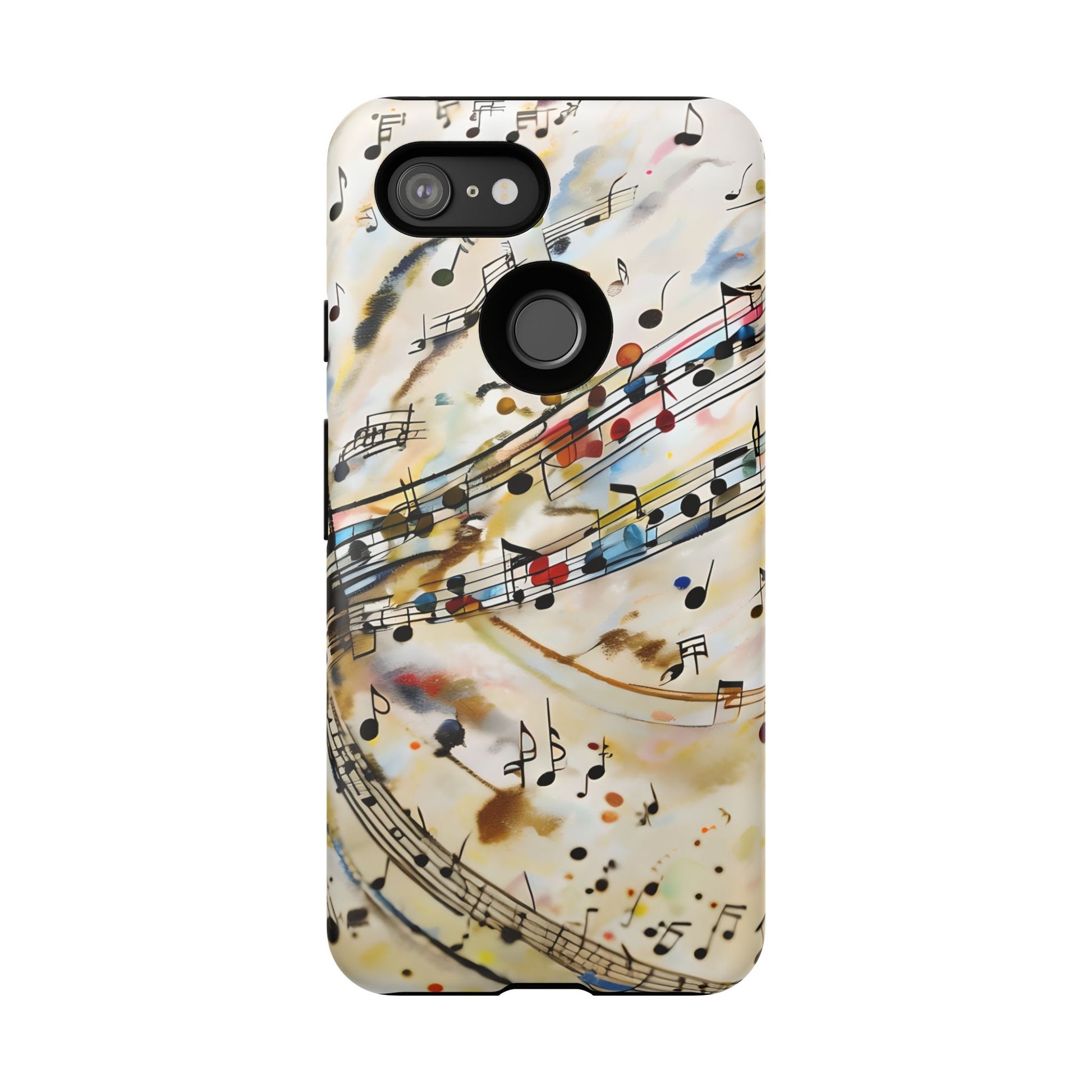 Melodic Flow Abstract Music Notes Tough Case for Google Pixel 3 - Shockproof Phone Cover