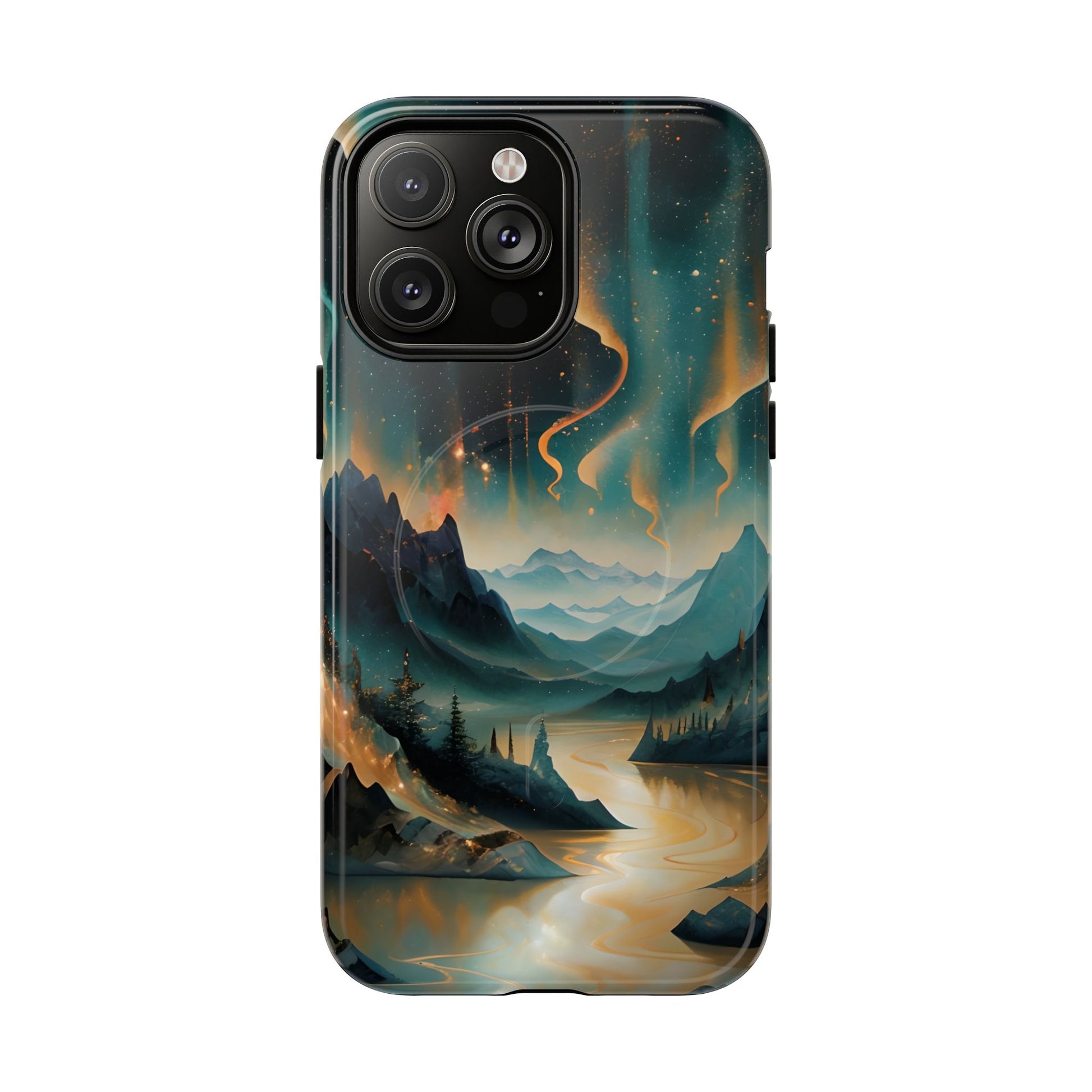 Aurora Dreamscape iPhone 14 Pro Max Case – Northern Lights Art, MagSafe Compatible, Tough Shockproof Cover