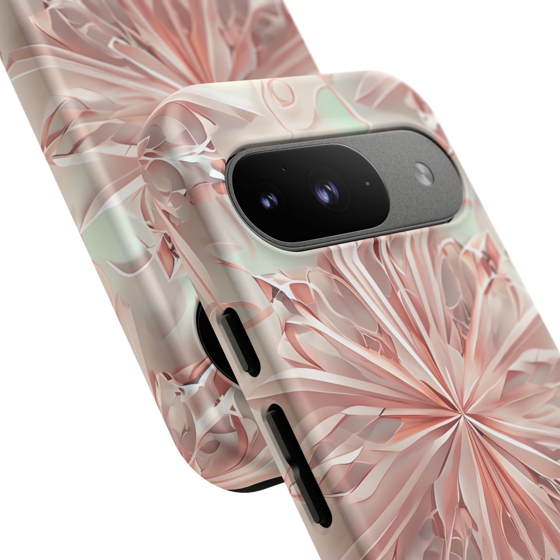 Blush Frost from our Kaleidoscope Collection - Google Pixel 9 tough case - Soft Pink Geometric Floral Design