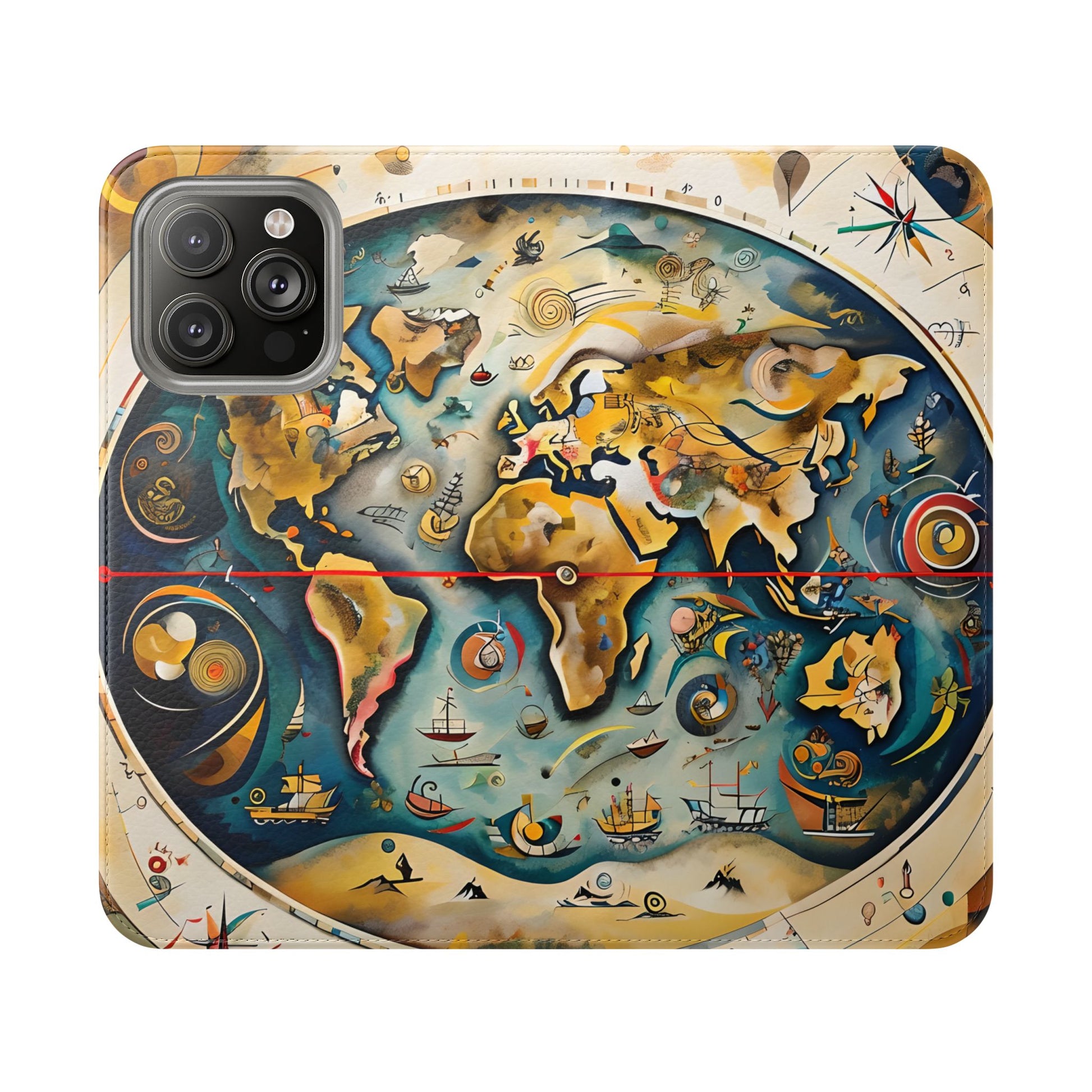 Celestial Map - Vintage-Inspired Phone Wallet Case for iPhone 14 Pro Max