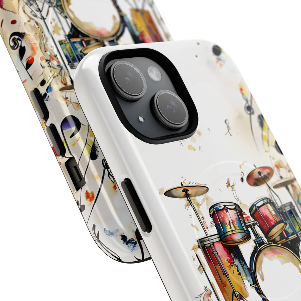 Beatline Abstract Drums & Music Notes iPhone 15 MagSafe Case