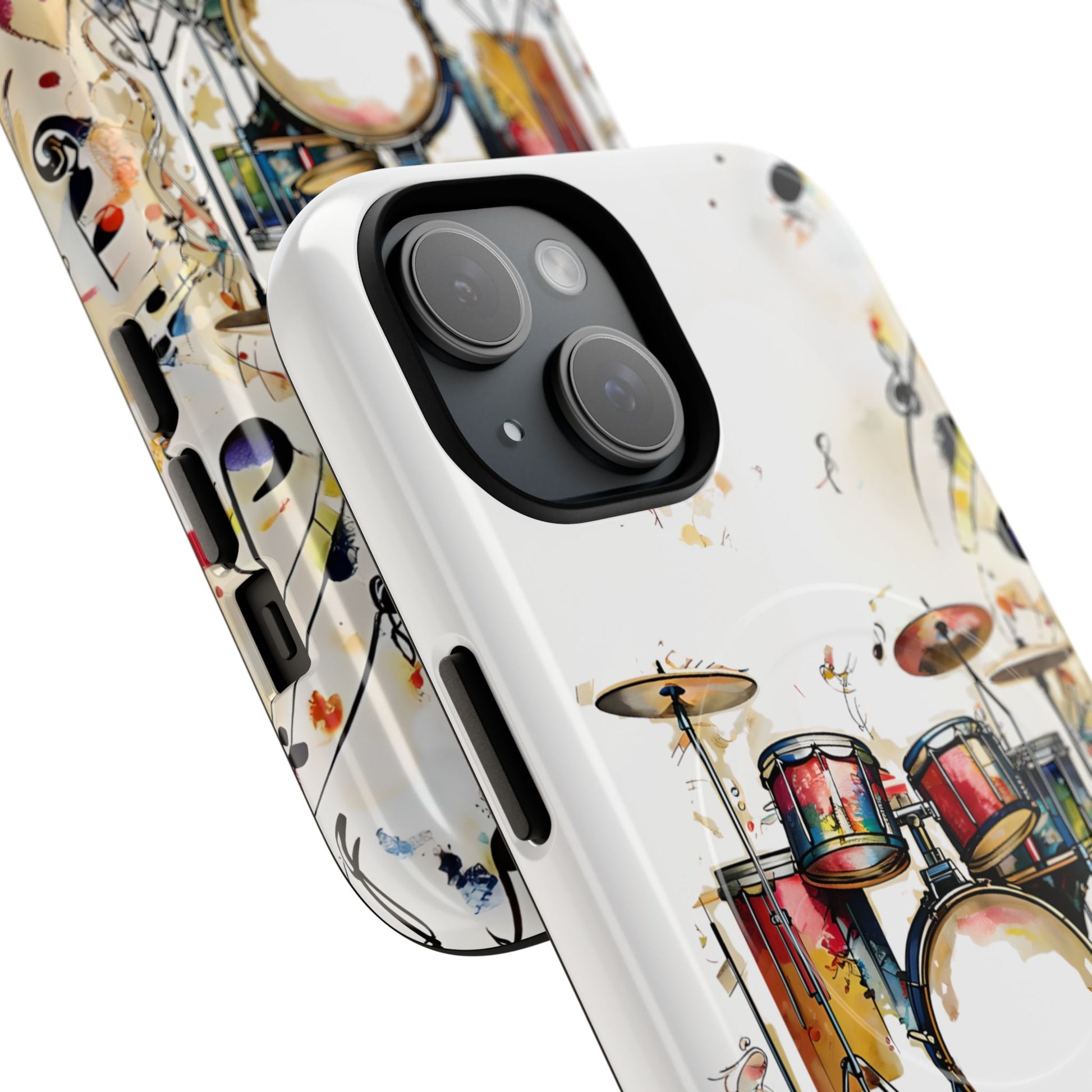 Beatline Abstract Drums & Music Notes iPhone 15 MagSafe Case