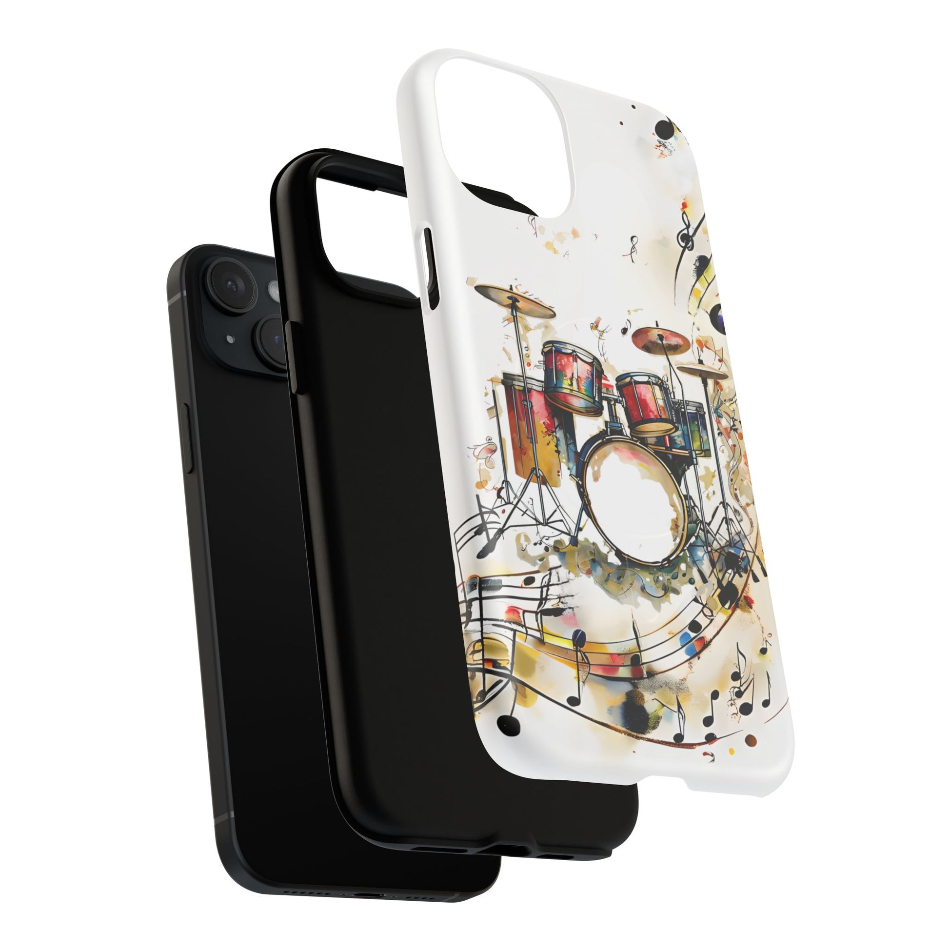 Beatline Abstract Drums & Music Notes iPhone 15 Plus MagSafe Case