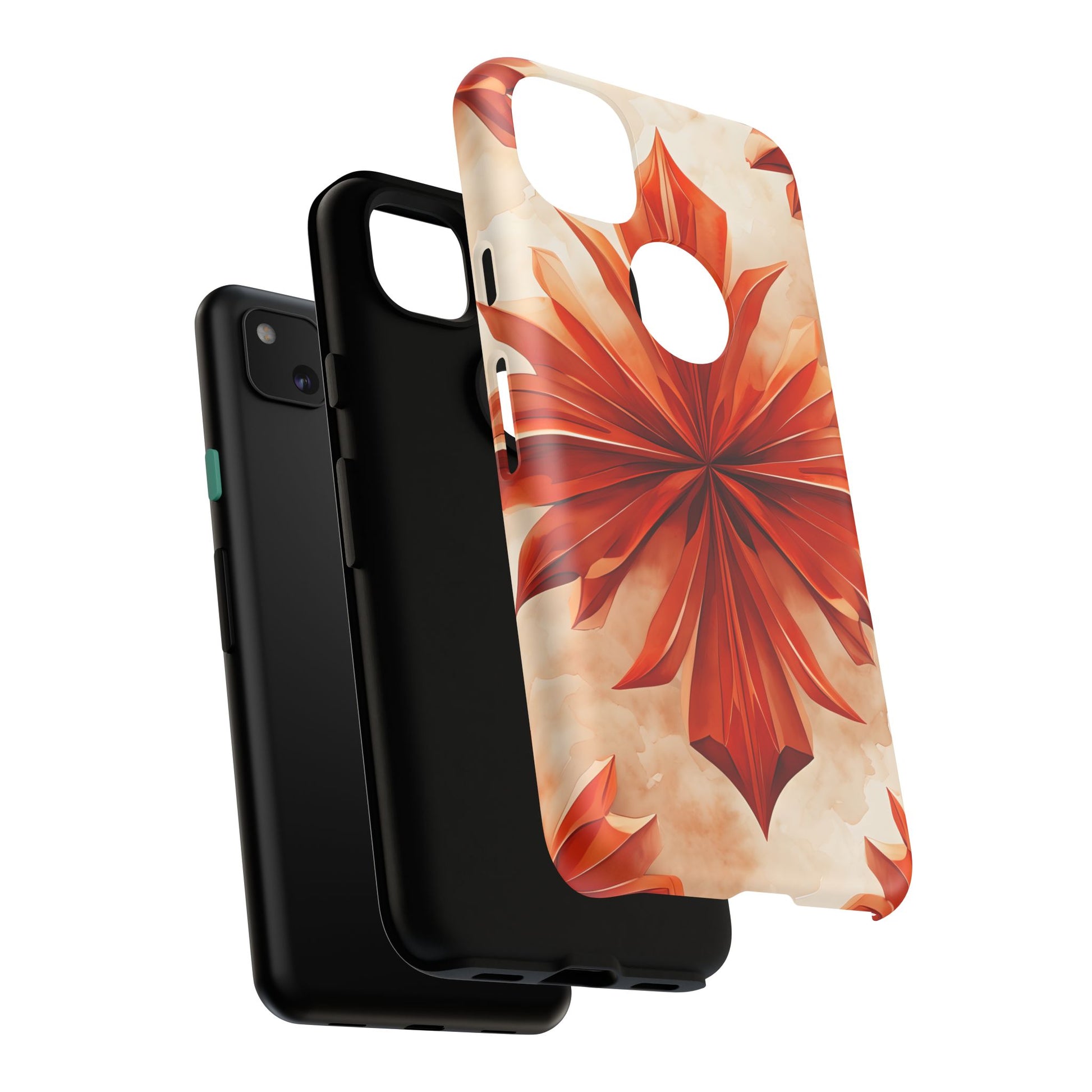 Sunset Fleur Google Pixel 4a - Kaleidoscope Collection of MagSafe Compatible - Vibrant Sunset Flower Design