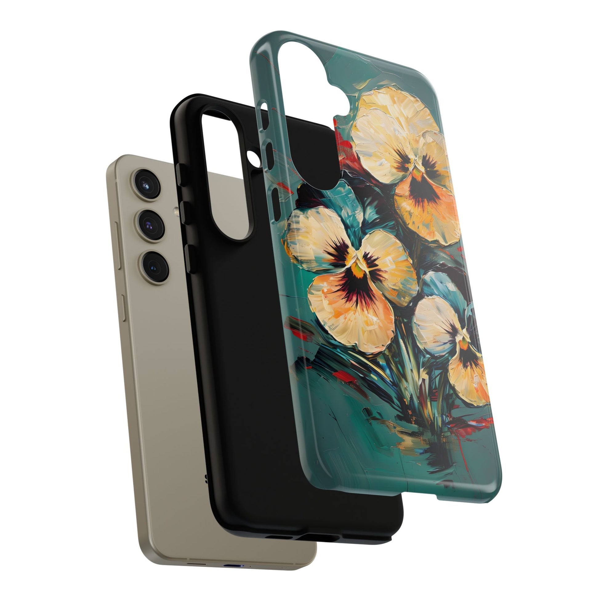 Golden Pansy Cascade Case for Samsung Galaxy S24 Plus - Premium Shockproof Designer Phone Cover