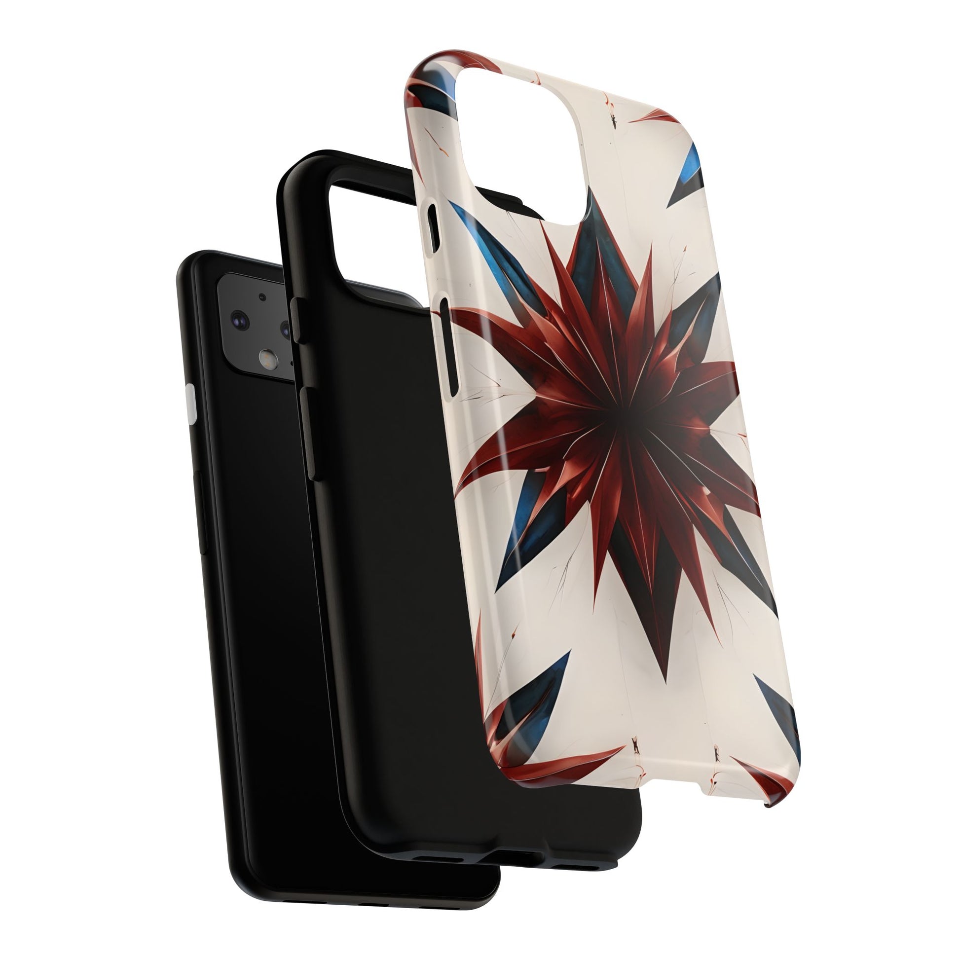 Garnet Starburst - Kaleidoscope Collection Gemstone Floral - Google Pixel 4 Tough Phone Case - Floral Burst Design