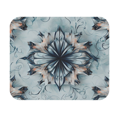 Indigo Mirage mouse pad featuring flowing blue abstract design