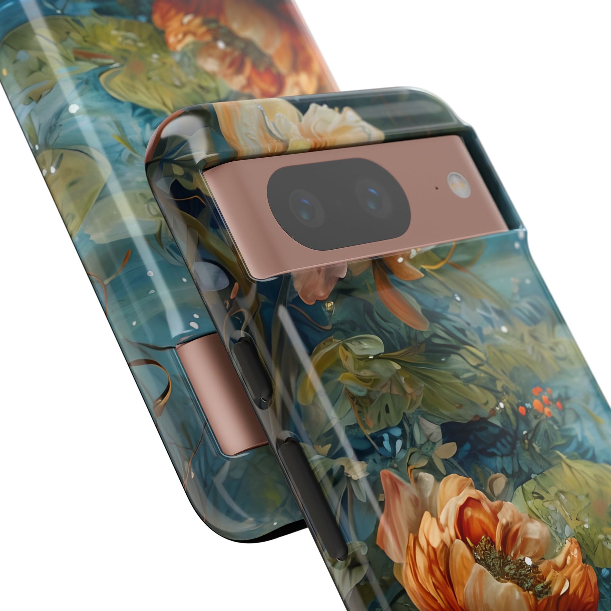 Waterlily Nocturne Tough Case for Google Pixel 8- Premium Artistic Shockproof Cover, Elegant Protective Phone Case