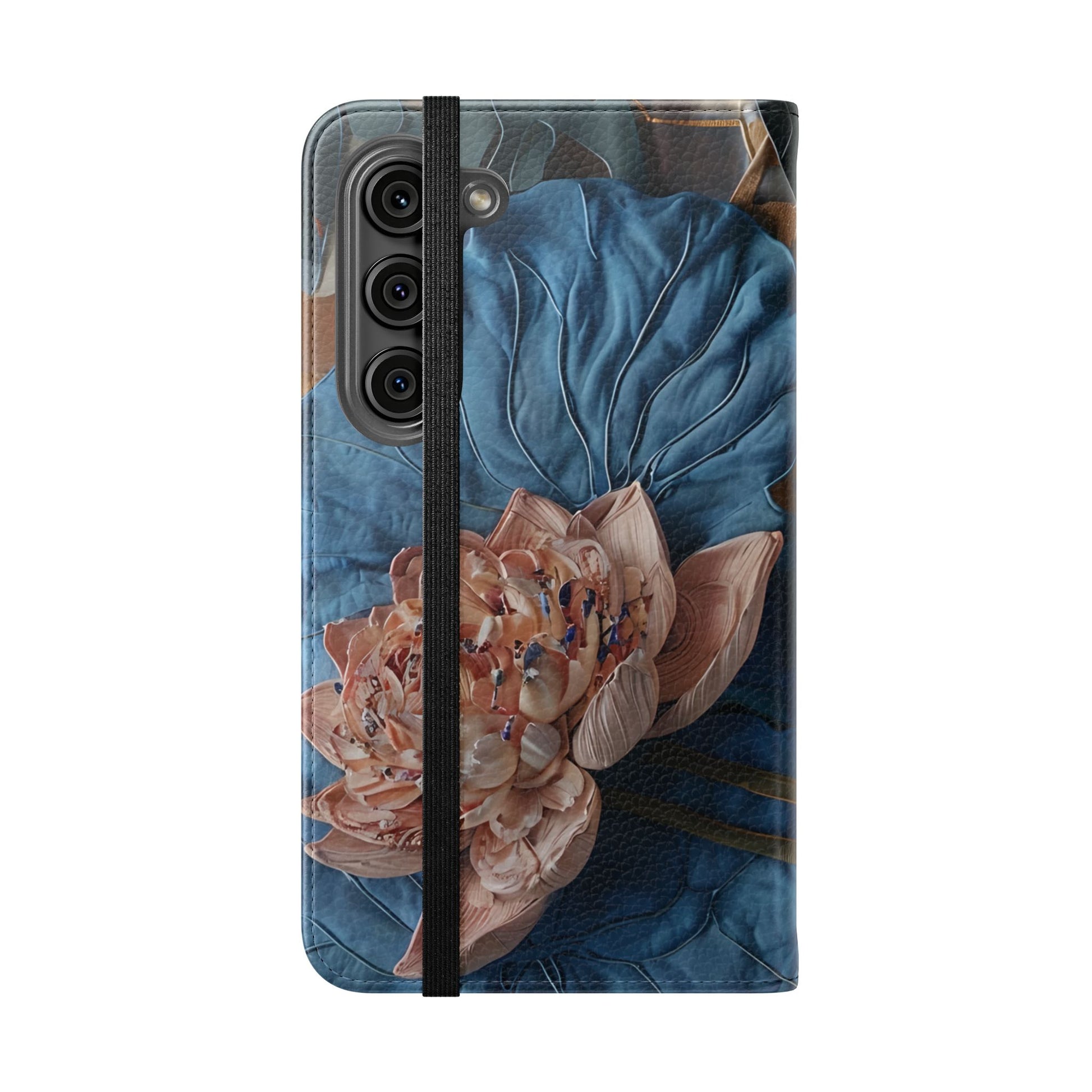 Peony Midnight Tapestry Wallet Phone Case - Flip Cover for Samsung Galaxy S23 - Floral and Tapestry Design