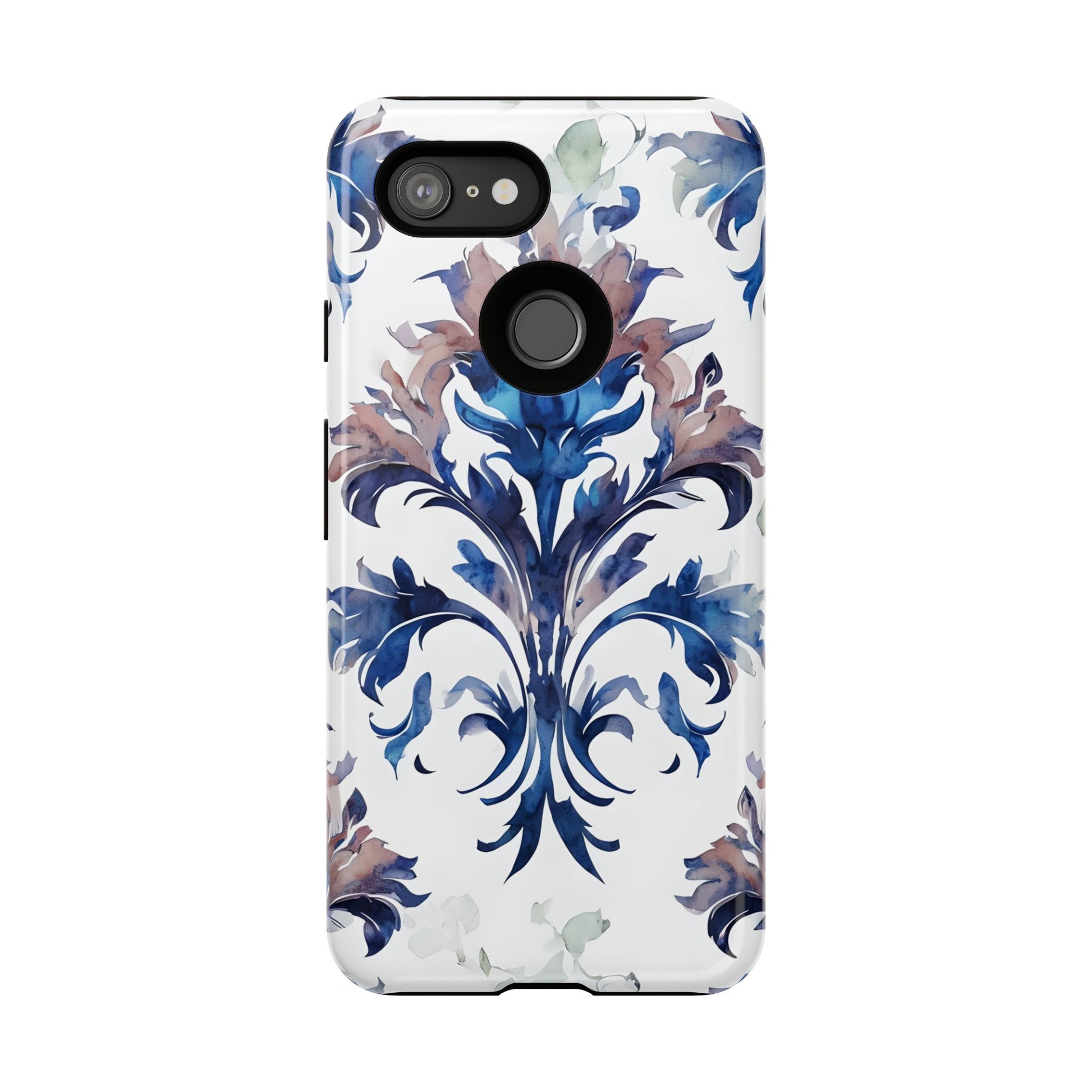 Delft Reverie - Elegant Blue & White Google Pixel 3 Tough Phone Case - Dutch Delftware-Inspired Floral Design