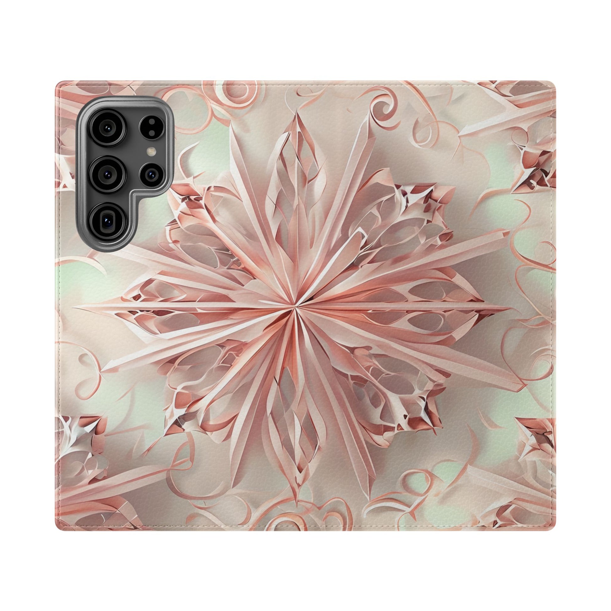 Blush Frost - Abstract Wallet Phone Case for Samsung Galaxy S23 Ultra