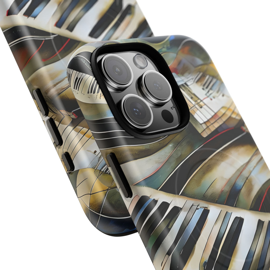 Ivory Cascade Abstract Keyboard Music iPhone 16 Pro Max MagSafe Case