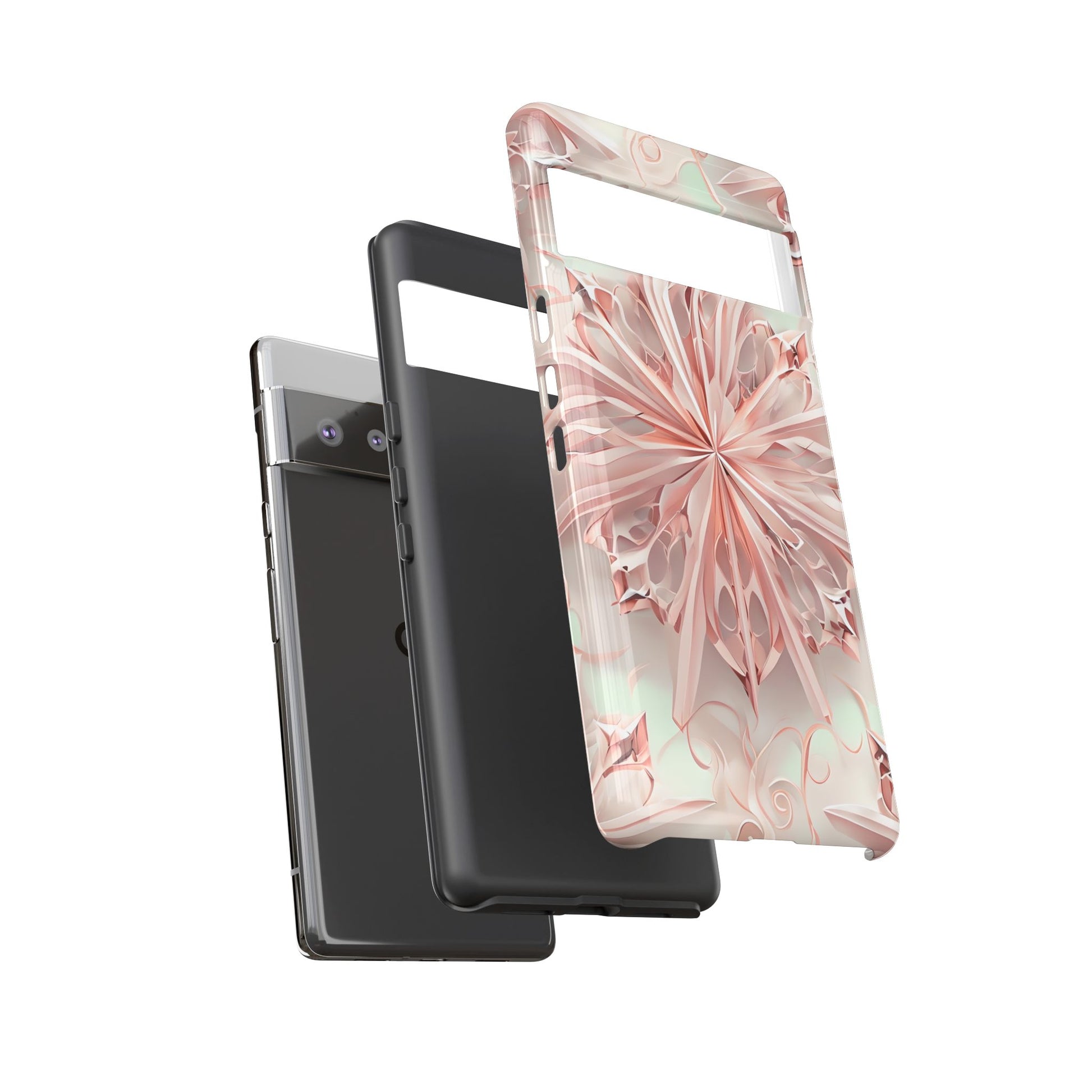 Blush Frost from our Kaleidoscope Collection - Google Pixel 6 Pro tough case - Soft Pink Geometric Floral Design
