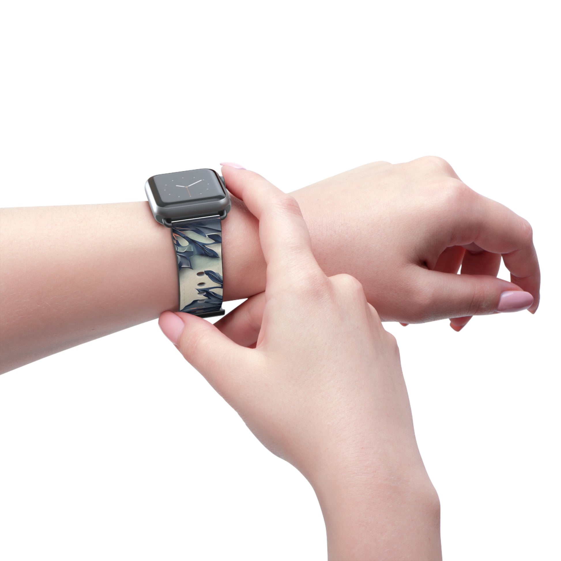 Frosted Indigo Bloom Apple Watch Band Strap - Ethereal design