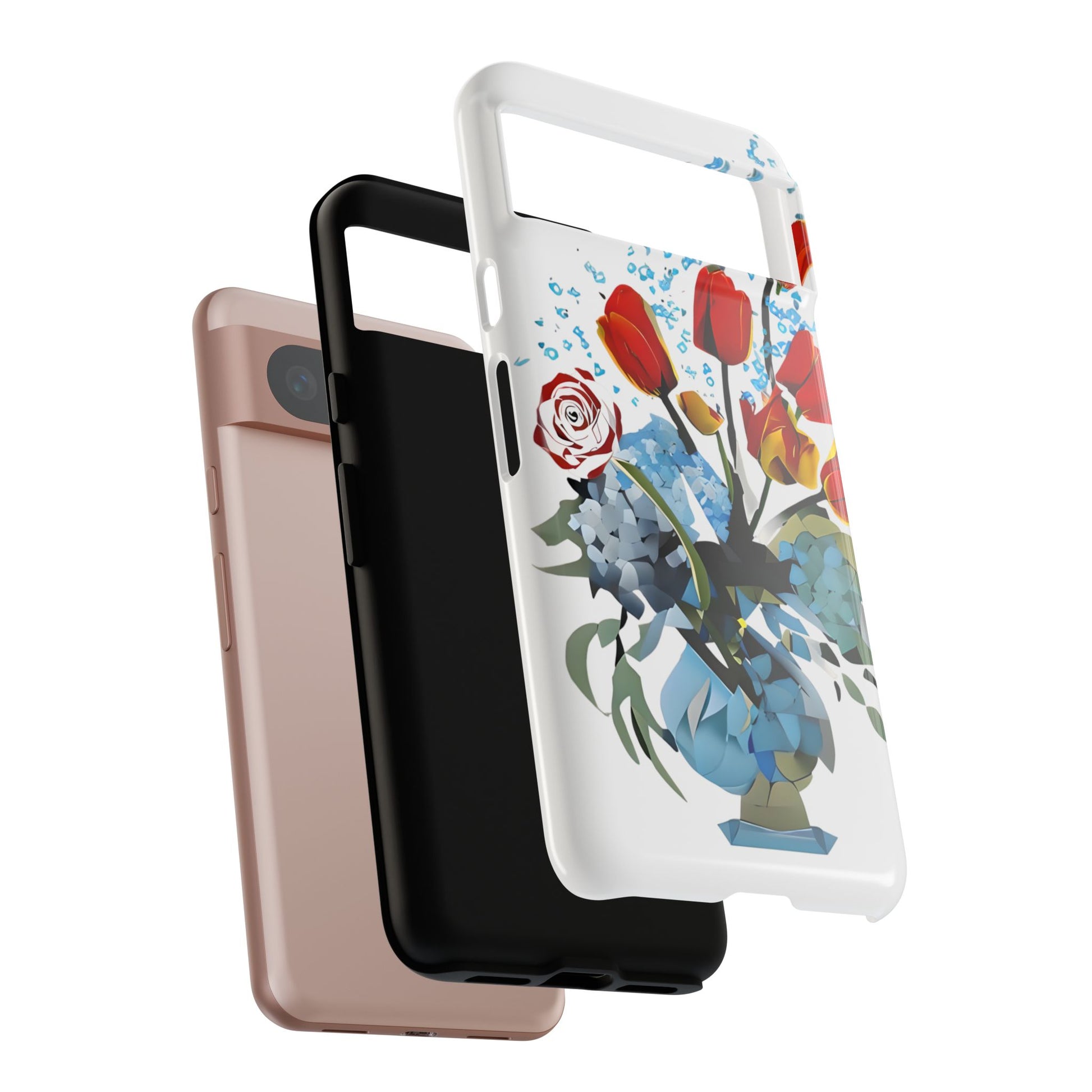 Bouquet Brilliance - Artistic Floral Google Pixel 8 Tough Phone Case - Vibrant Tulip, Rose & Hydrangea Design