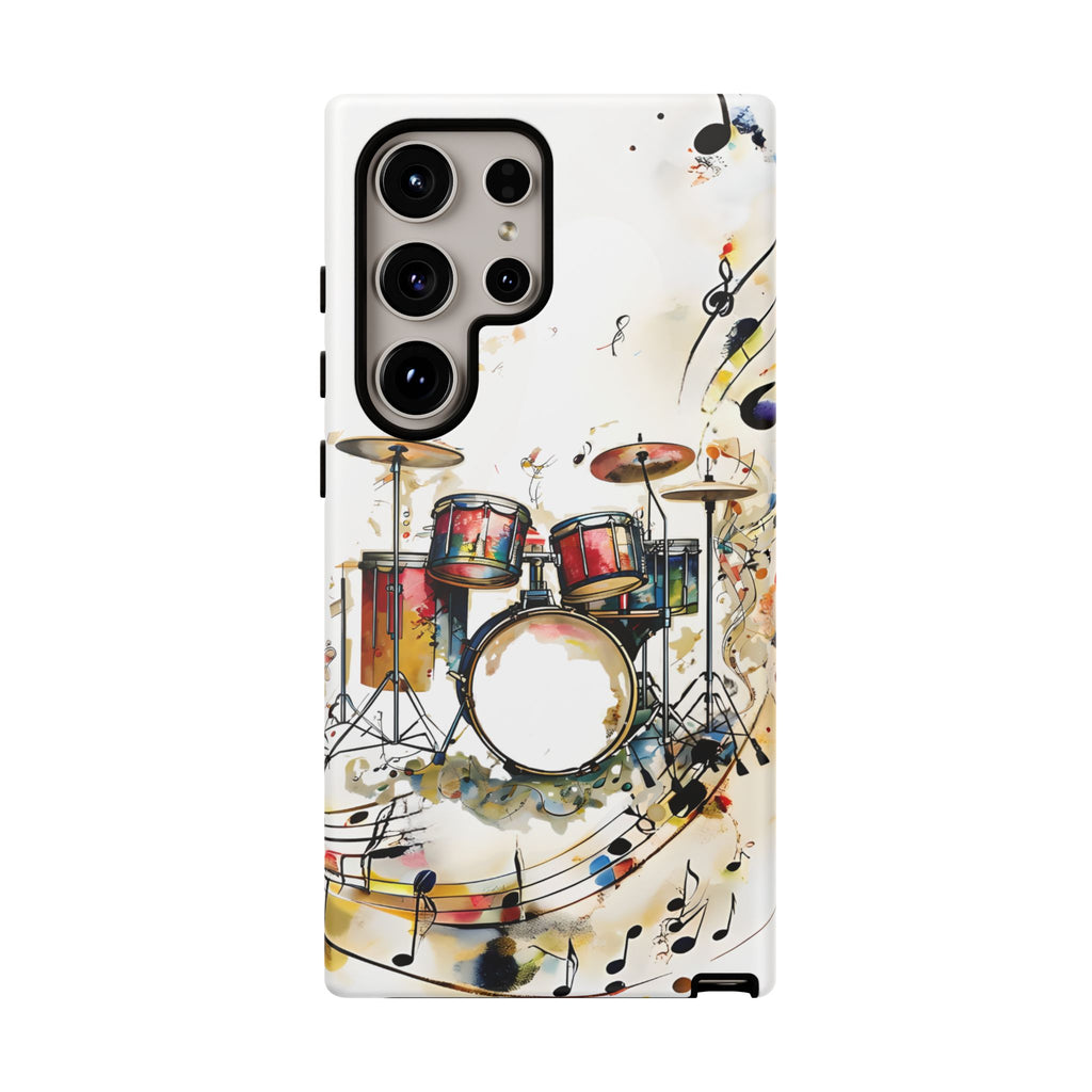 Beatline Abstract Drums and Music Notes Tough Case for Samsung Galaxy S24 Ultra - Shockproof Phone Cover