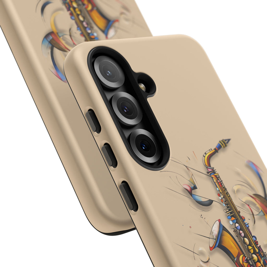 Brass Rhapsody Artistic Saxophone Music Tough Case for Samsung Galaxy S25 Plus - Shockproof Phone Cover