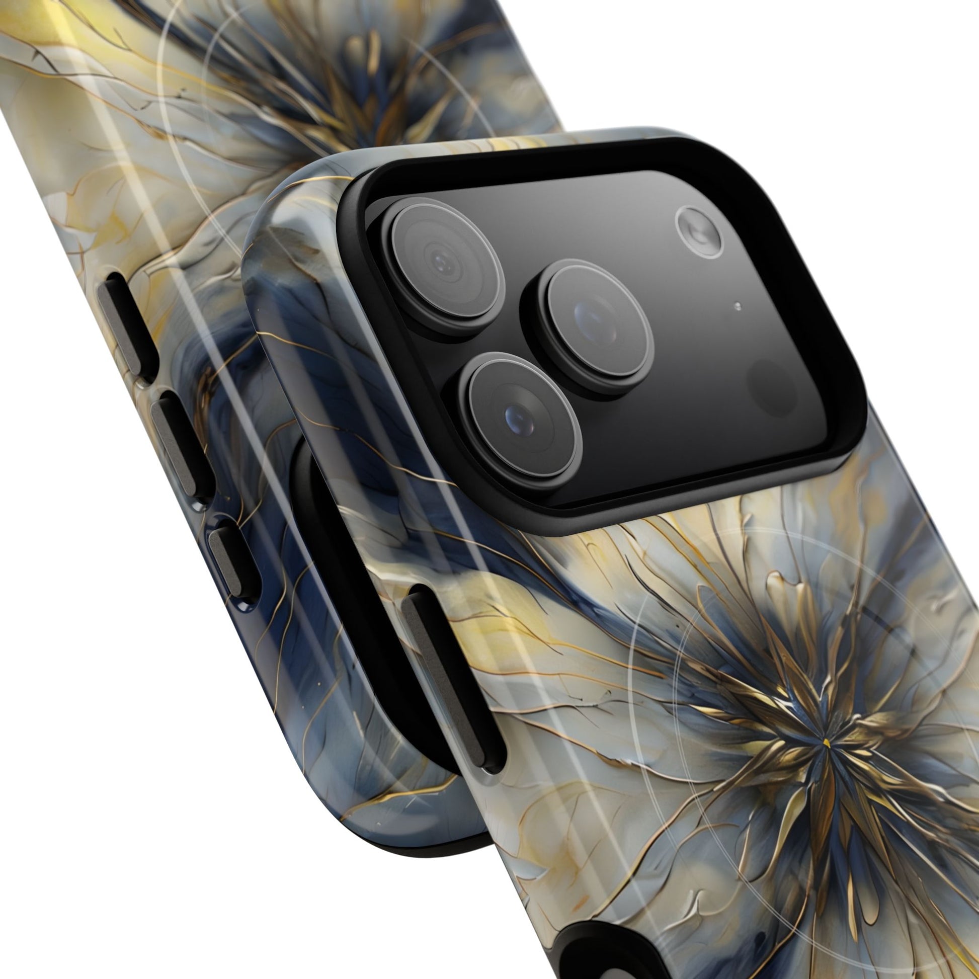 Luminous Petal luminous abstract flower illustration iPhone MagSafe case angled perspective