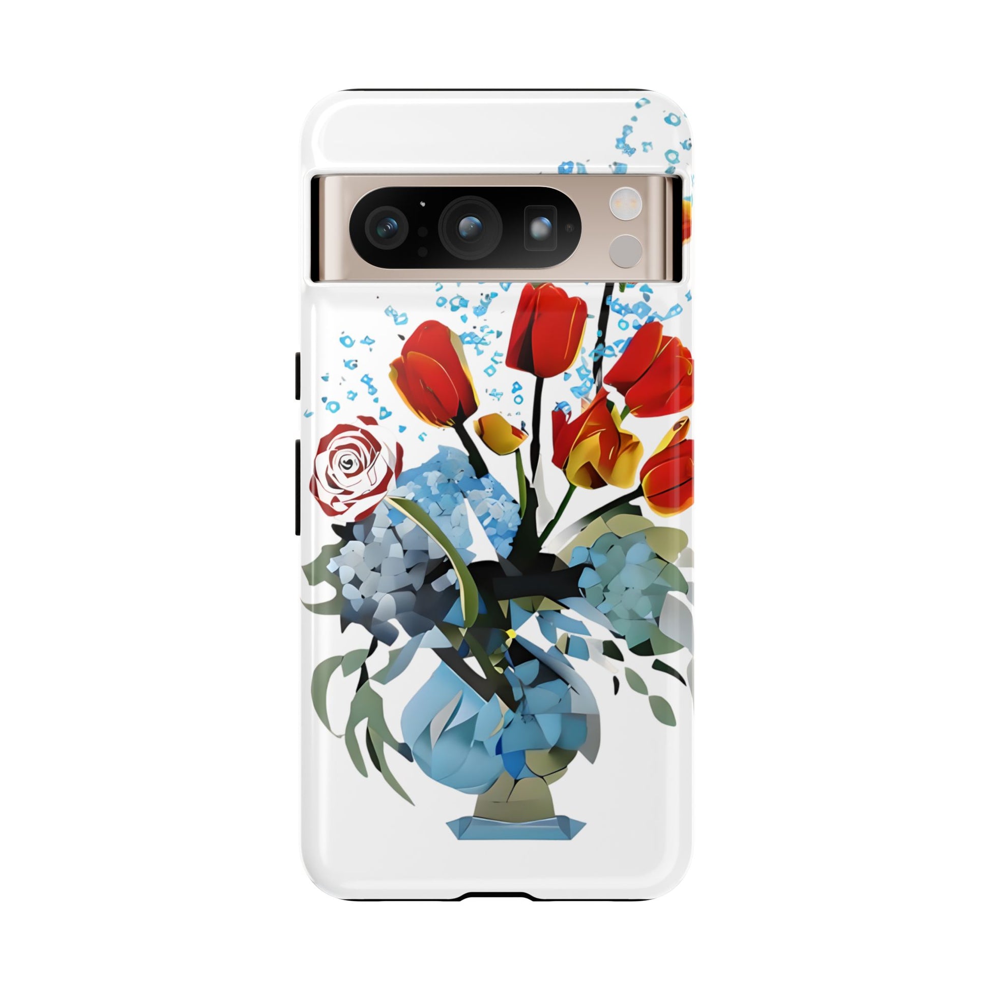 Bouquet Brilliance - Artistic Floral Google Pixel 8 Pro Tough Phone Case - Vibrant Tulip, Rose & Hydrangea Design