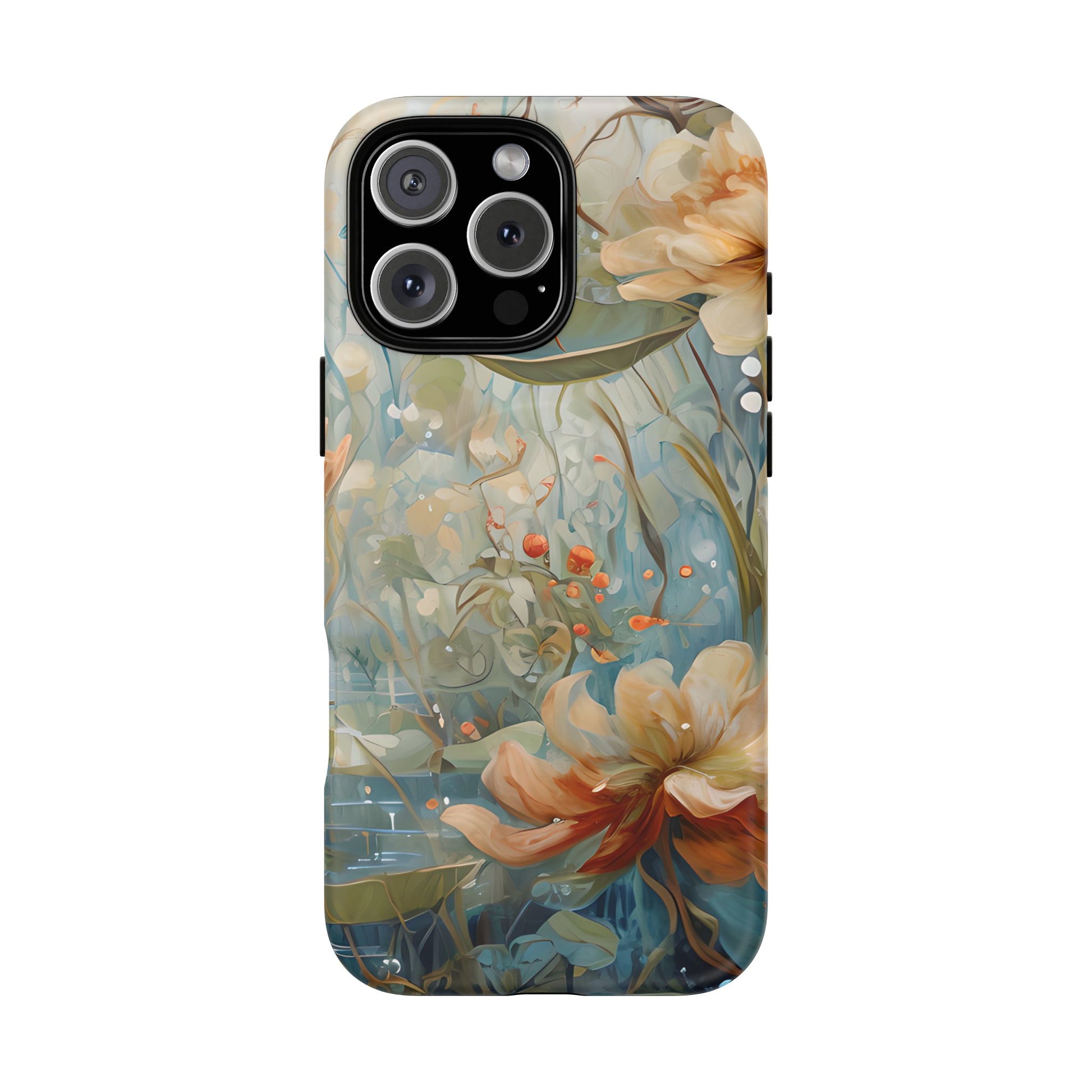 Waterlily Dreamscape - Artistic Floral iPhone 16 Pro Max MagSafe Phone Case -Waterlily & Lotus Design