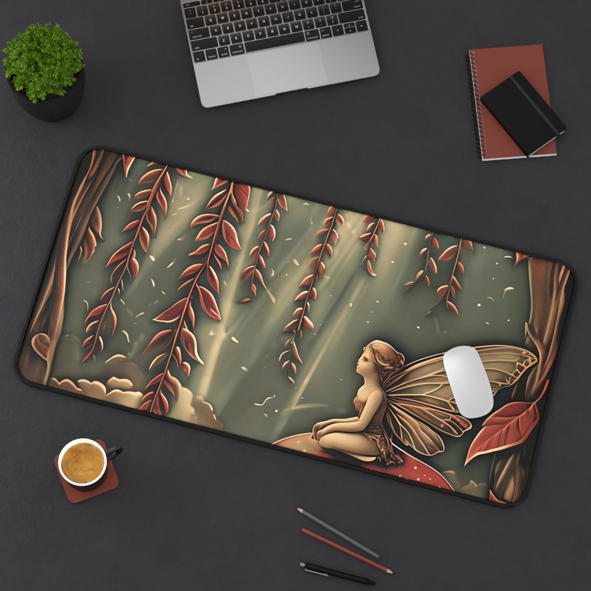 Willow Whisper Designer Desk Mat - Premium Office Desk Pad, 3 Sizes Available, Artistic Workspace Protection